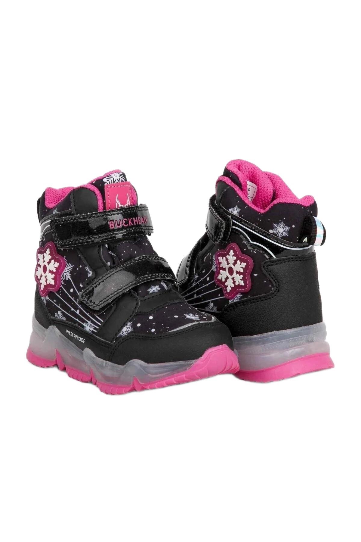 Buckhead Buckhead Siyah BUCK3034-001 Snowy Kız Çocuk Işıklı Su Geçirmez Bot | Flo Siyah - 3. görsel
