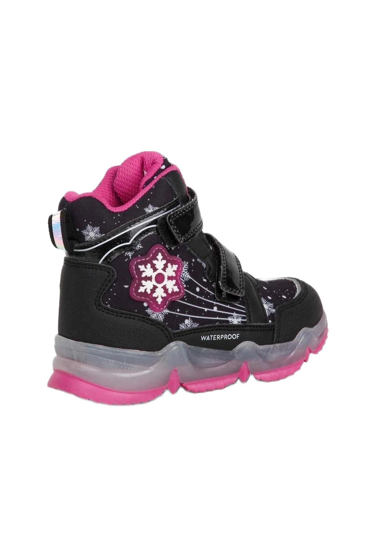 Buckhead Buckhead Siyah BUCK3034-001 Snowy Kız Çocuk Işıklı Su Geçirmez Bot | Flo Siyah - 10. görsel