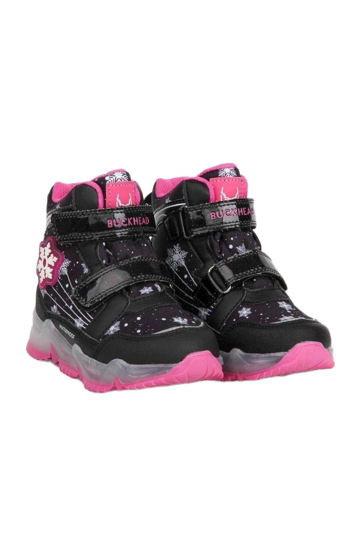 Buckhead Buckhead Siyah BUCK3034-001 Snowy Kız Çocuk Işıklı Su Geçirmez Bot | Flo Siyah - 12. görsel
