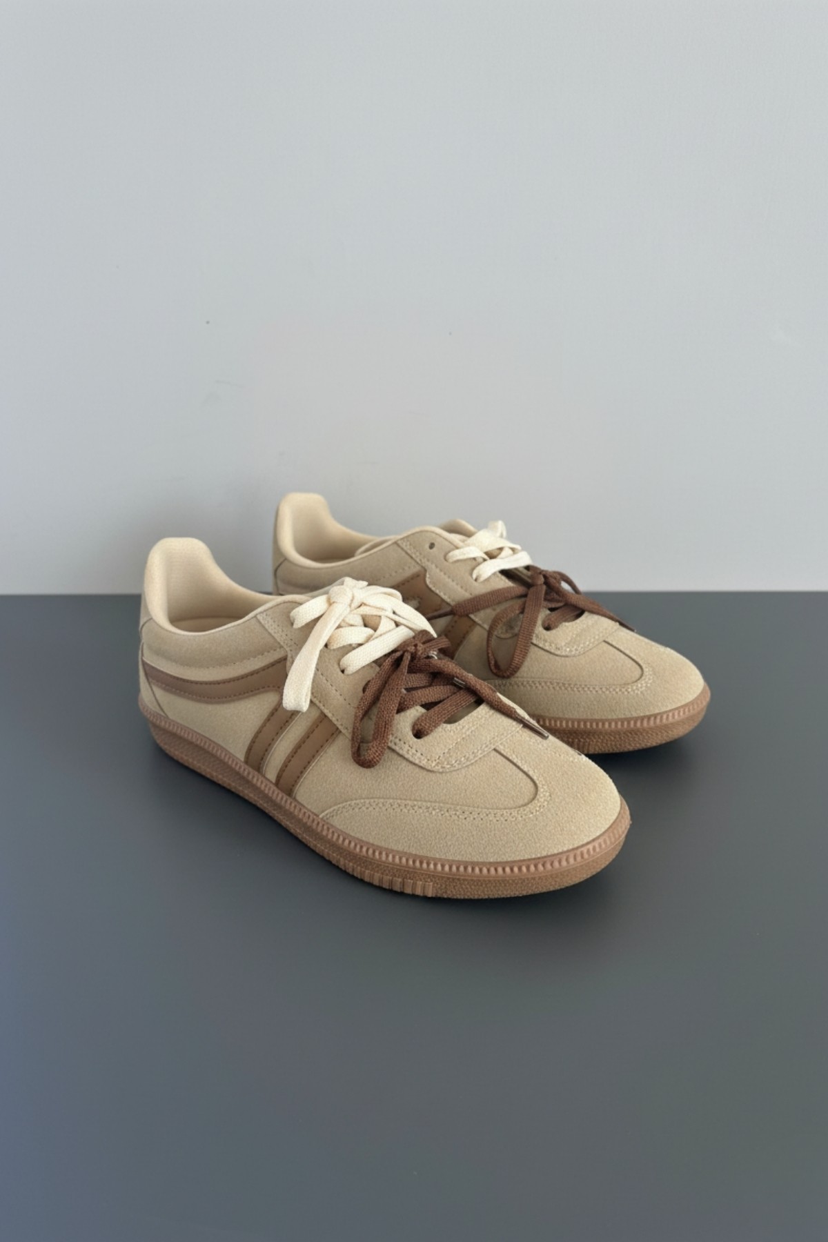 Muggo Muggo Bej HUXLEY Çift Bağcıklı Günlük Kadın Sneaker Spor Ayakkabı | Flo Bej - 5. görsel