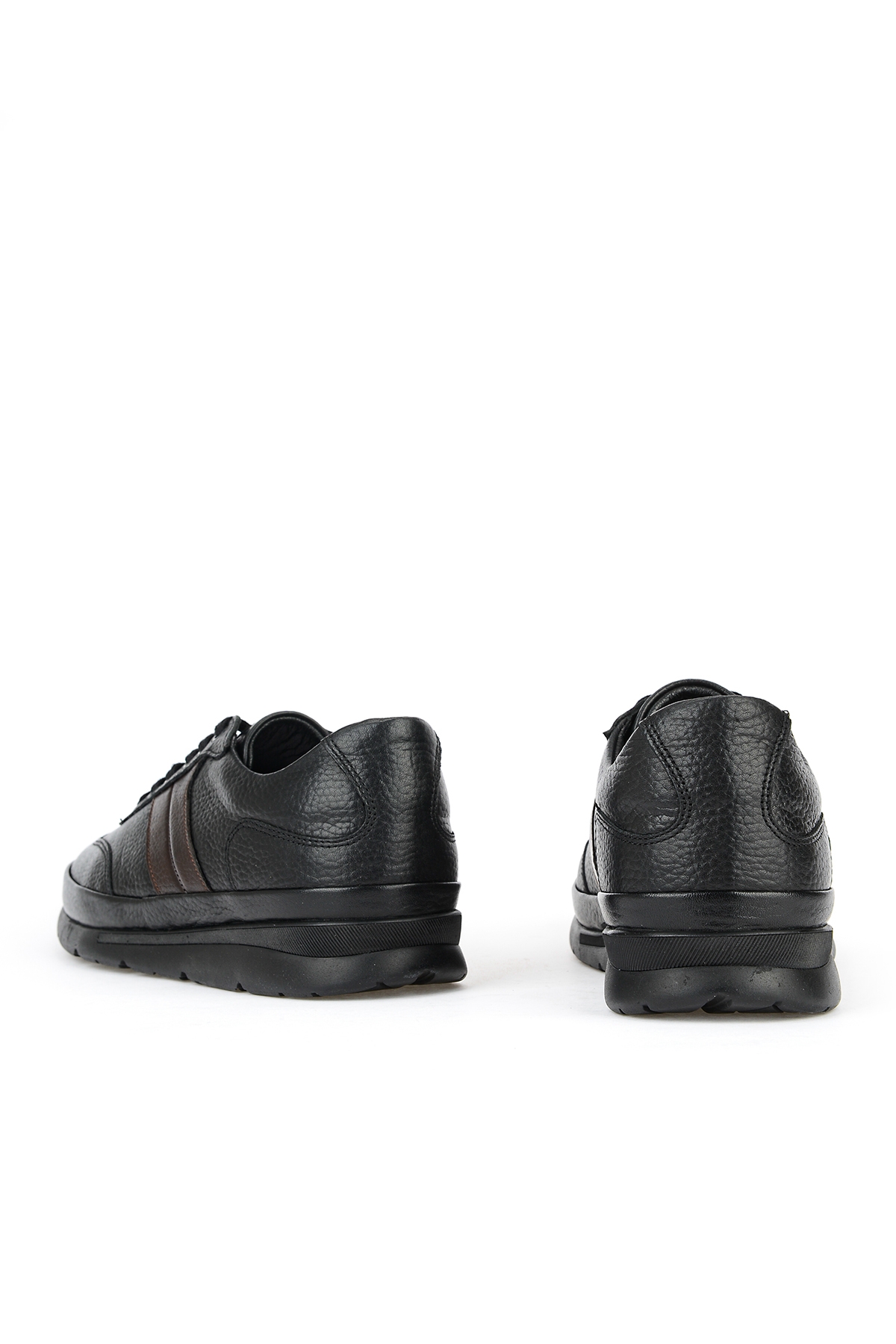 Erkek Hakiki Deri Sneaker 1611002Z650 Siyah - Görsel 4