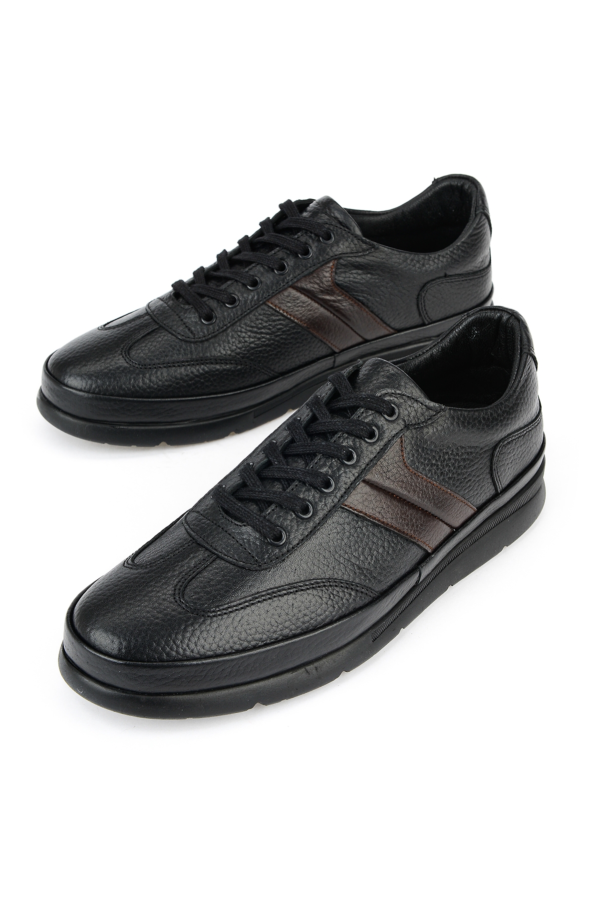 Erkek Hakiki Deri Sneaker 1611002Z650 Siyah - Görsel 6