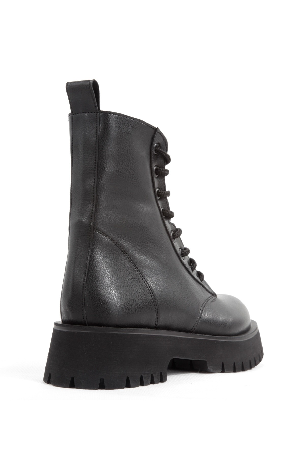 Modabuymuş Modabuymuş Siyah Kalın Taban Çok Hafif Postal Bağcıklı Kadın Bot WARPOS Flo'da! Siyah - 6. görsel