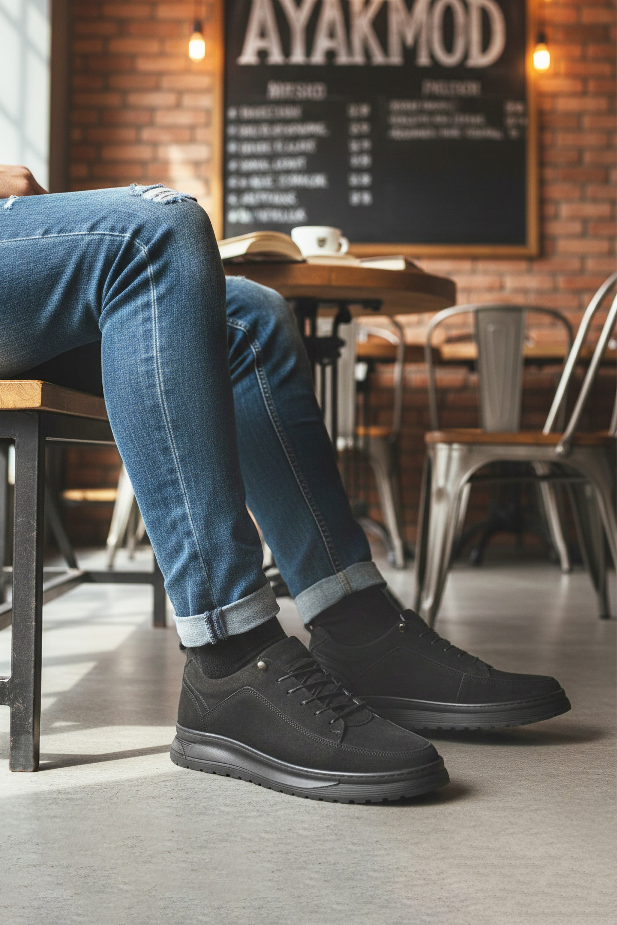Ayakmod Ayakmod 138 Hakiki Deri Siyah Nubuk Erkek Günlük Ayakkabı Casual Ayakkabı | Flo Siyah - 2. görsel