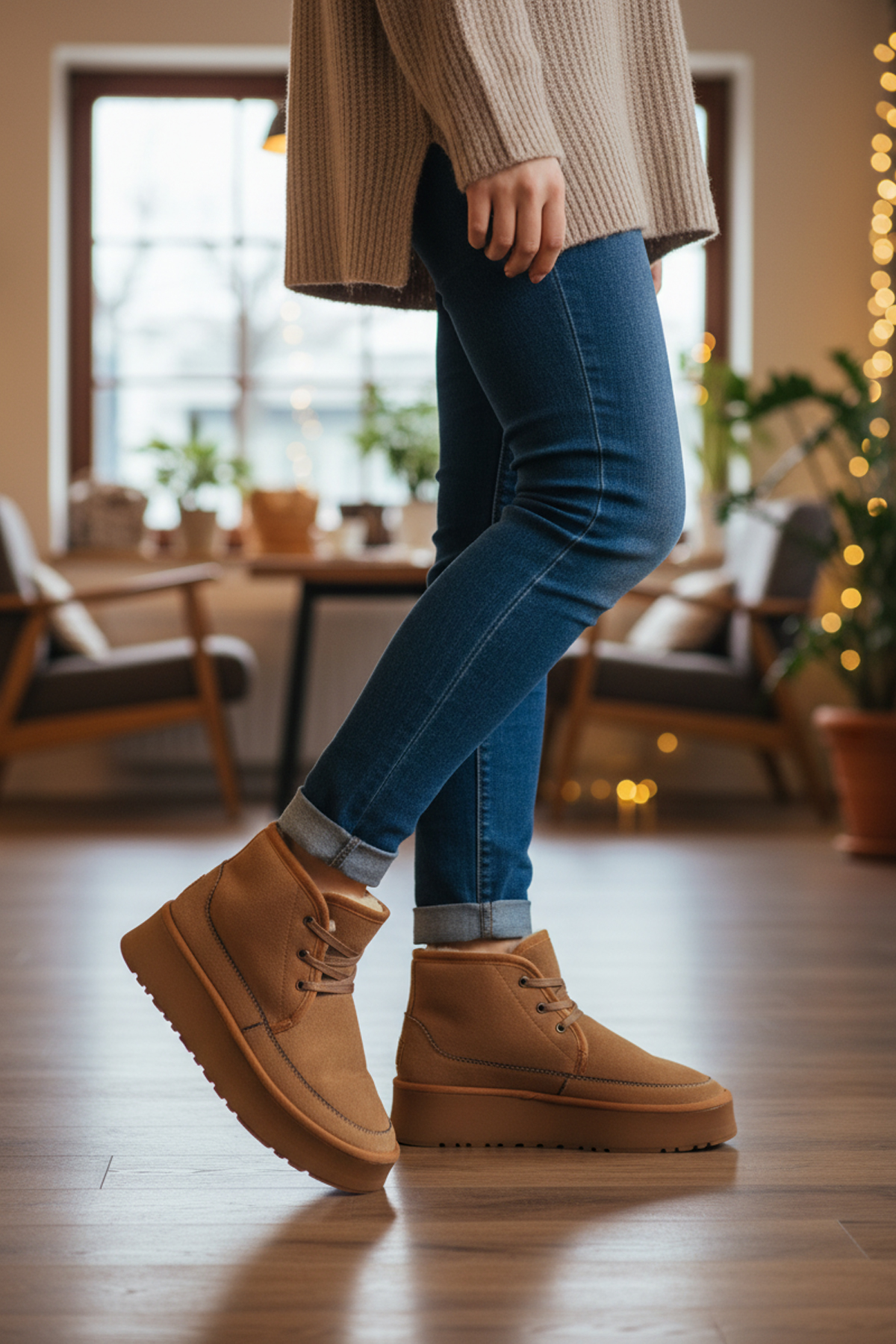 Walkway Walkway U-15 İçi Kürklü Soğuğa Dirençli Taba Kadın Bot | Flo Taba - 2. görsel