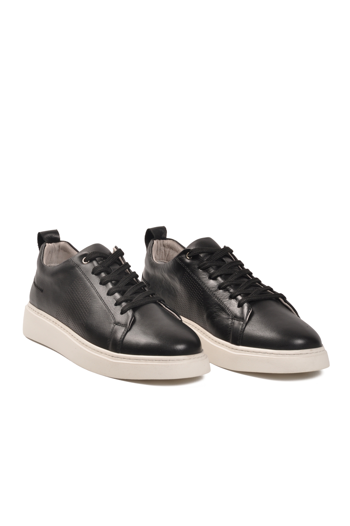 A Spor A Spor Aspor Siyah Hakiki Deri Erkek Casual Ayakkabı | Flo Siyah - 4. görsel