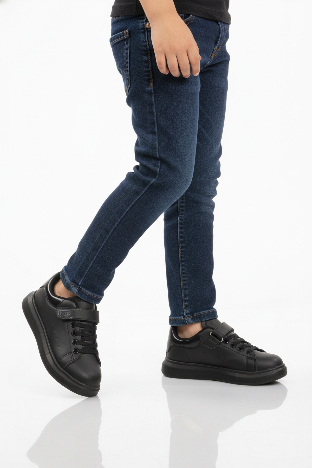 A Spor A Spor Aspor Siyah Cırtlı Unisex Çocuk Spor Ayakkabı Sneaker | Flo Siyah - 2. görsel