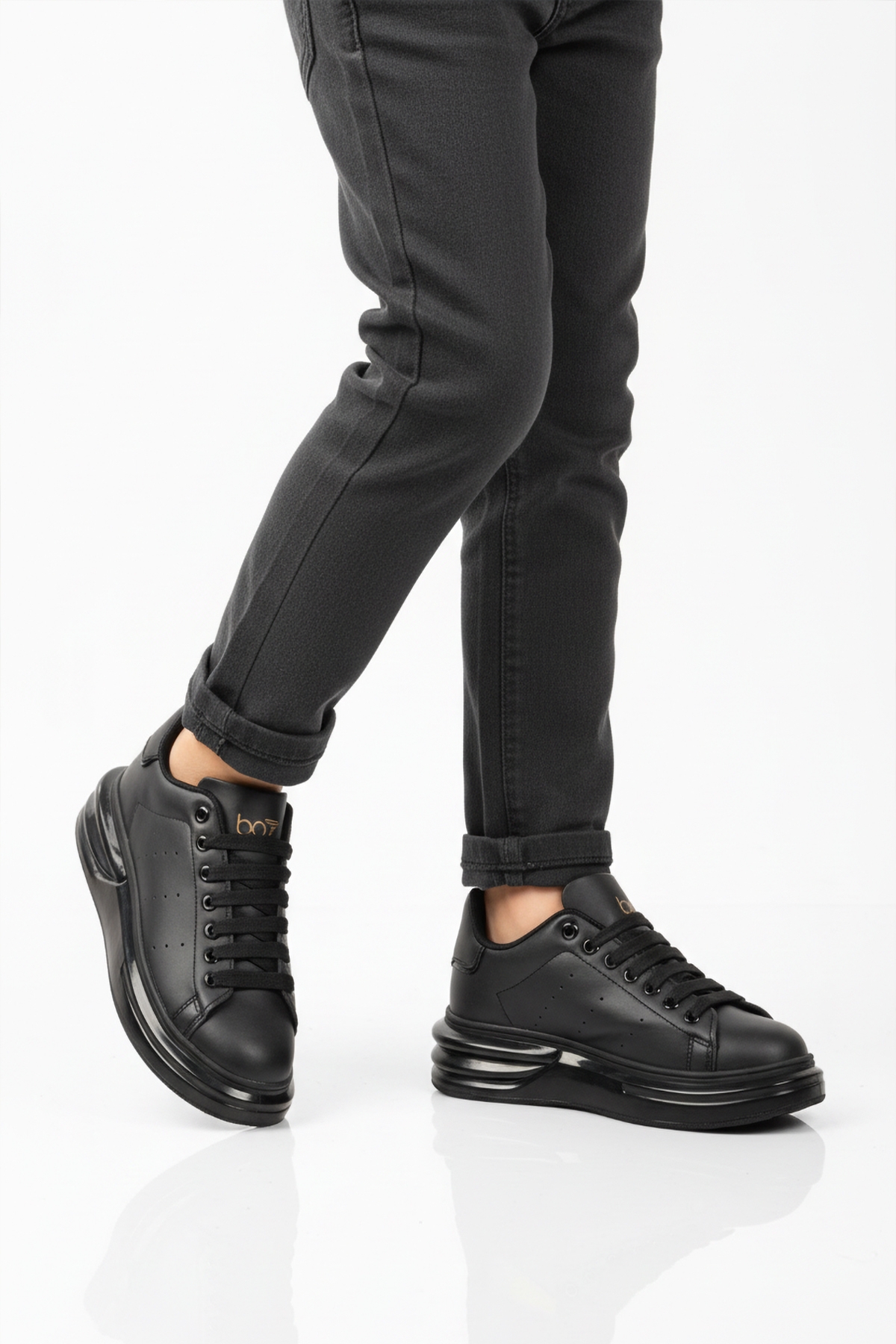 Walkway Walkway Siyah Bağcıklı Unisex Sneaker | Flo Siyah - 2. görsel