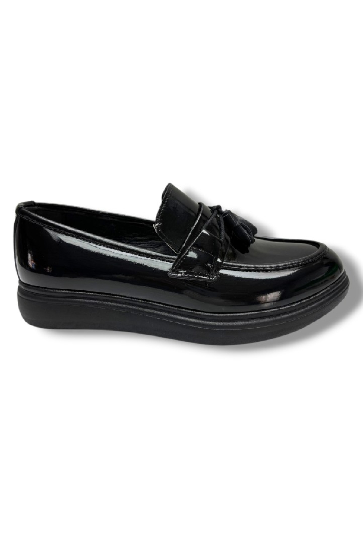 Rasgo Rasgo Siyah 4025-26 Rugan Deri Püsküllü Anatomik Erkek Çocuk Ayakkabı 37-40 Casual Ayakkabı | Flo Siyah - 3. görsel