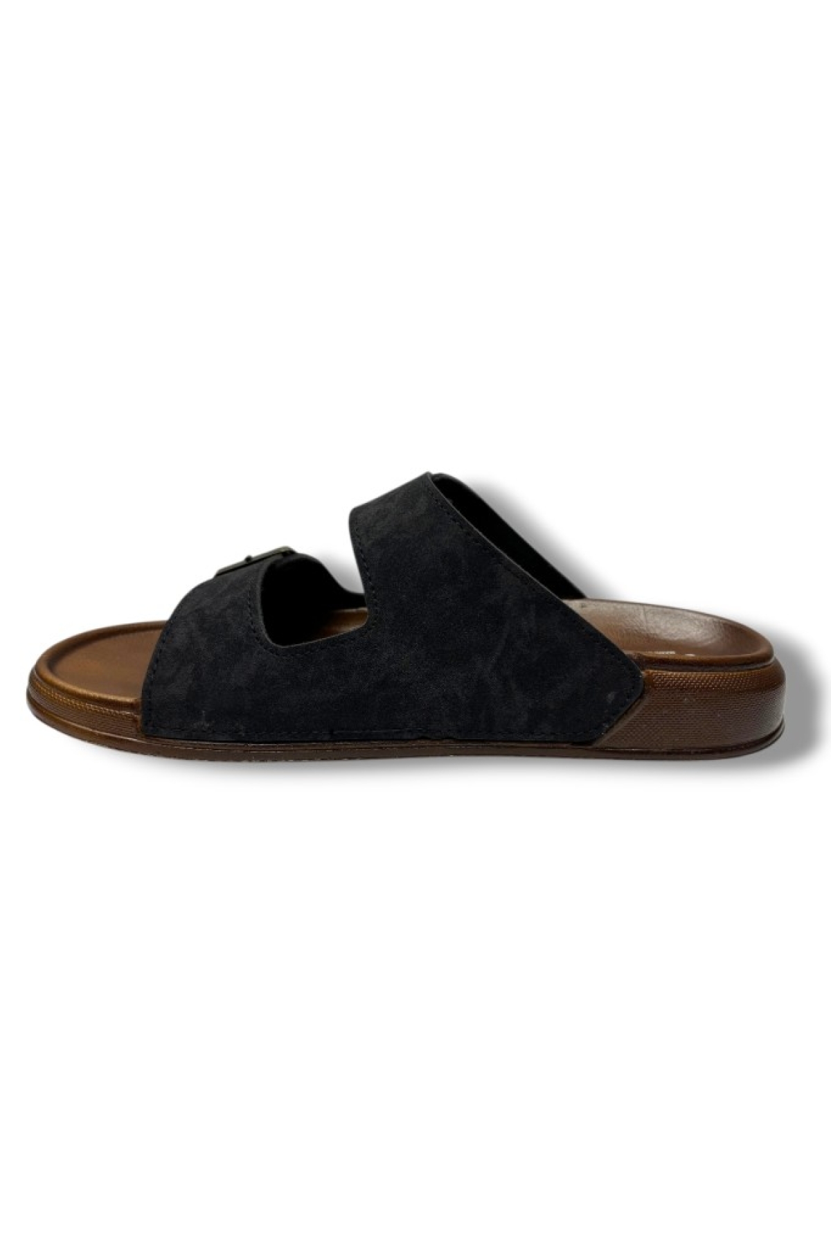 54201-26 Deri Çift Bant Anatomik Erkek Terlik - Görsel 4