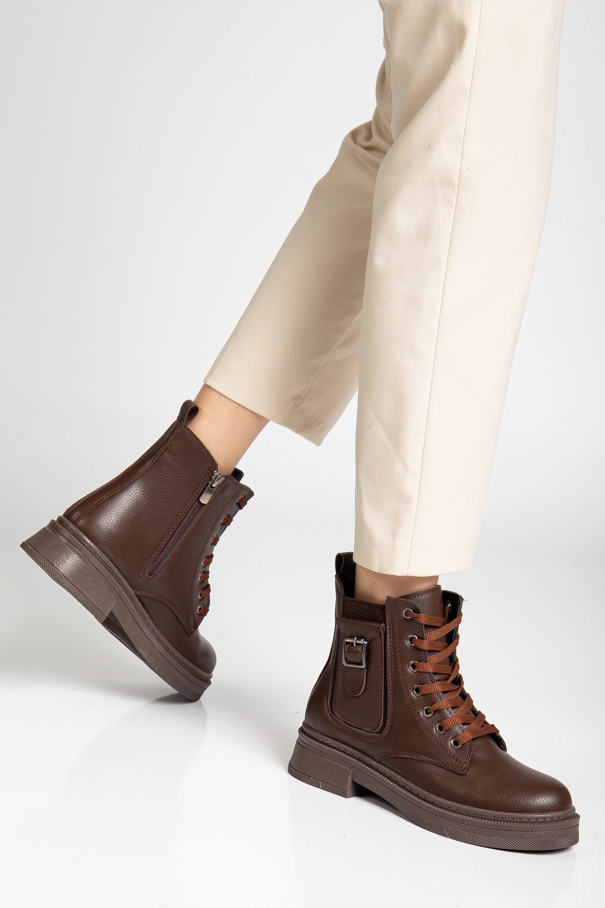 D1780 Soğuk Geçirmez Kışlık Kadın Bot &amp; Bootie - Görsel 5