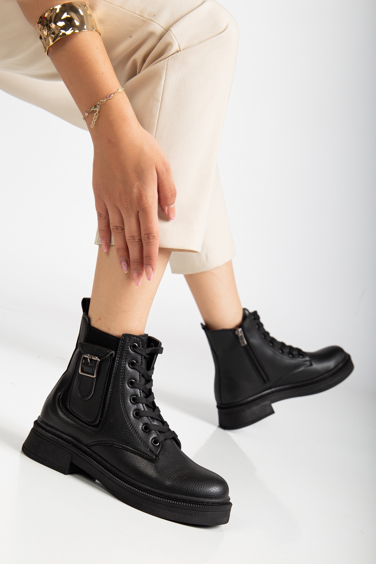 D1780 Soğuk Geçirmez Kışlık Kadın Bot &amp; Bootie - Görsel 2