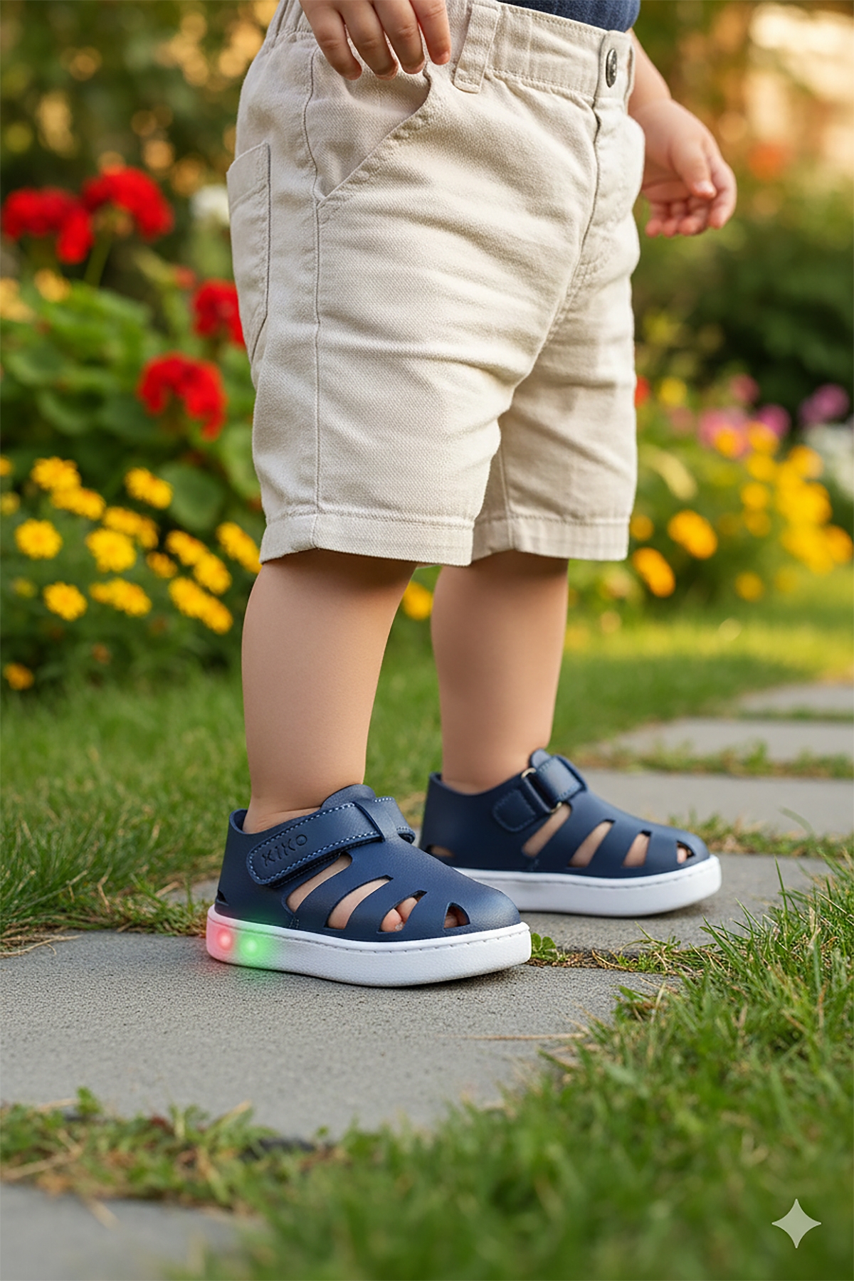 Kiko Kids Kiko Kids Limba Işıklı Cırtlı Erkek Bebek Sandalet Lacivert Sandalet & Terlik | Flo Lacivert - 4. görsel