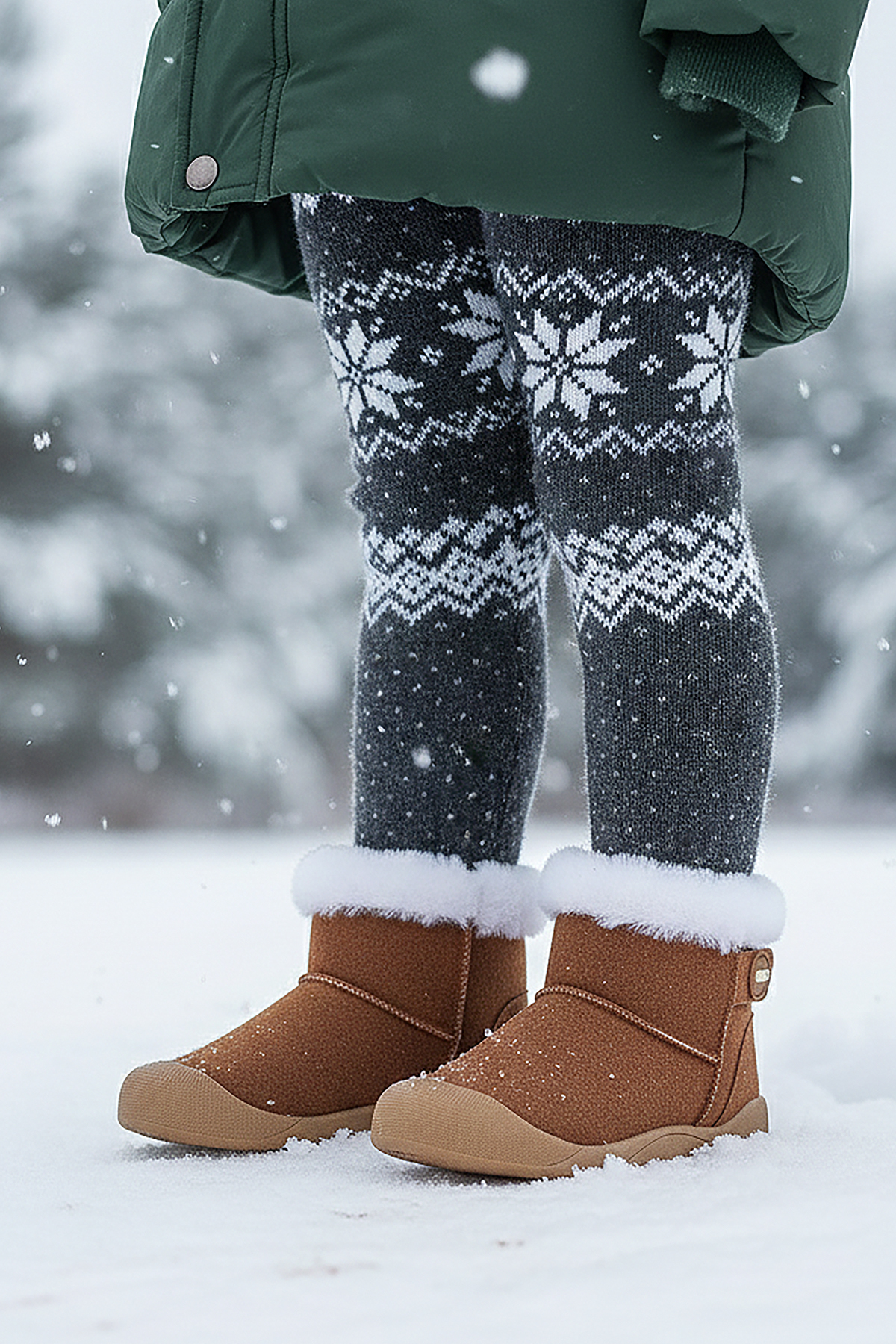 Liplan Cırtlı Termo Taban Kız Çocuk Bot Ayakkabı Taba - Görsel 4