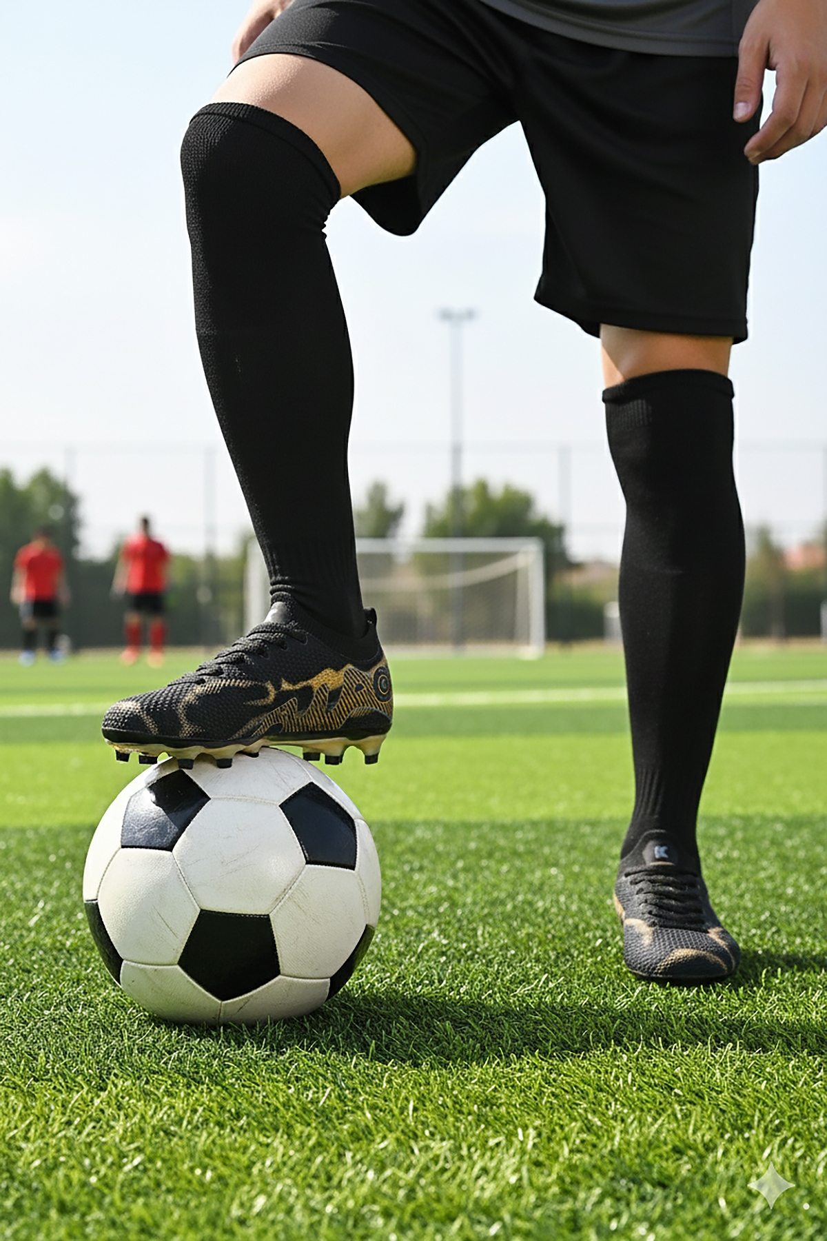 Mila Krampon Çim Saha Erkek Çocuk Futbol Ayakkabı Siyah - Altın - Görsel 4