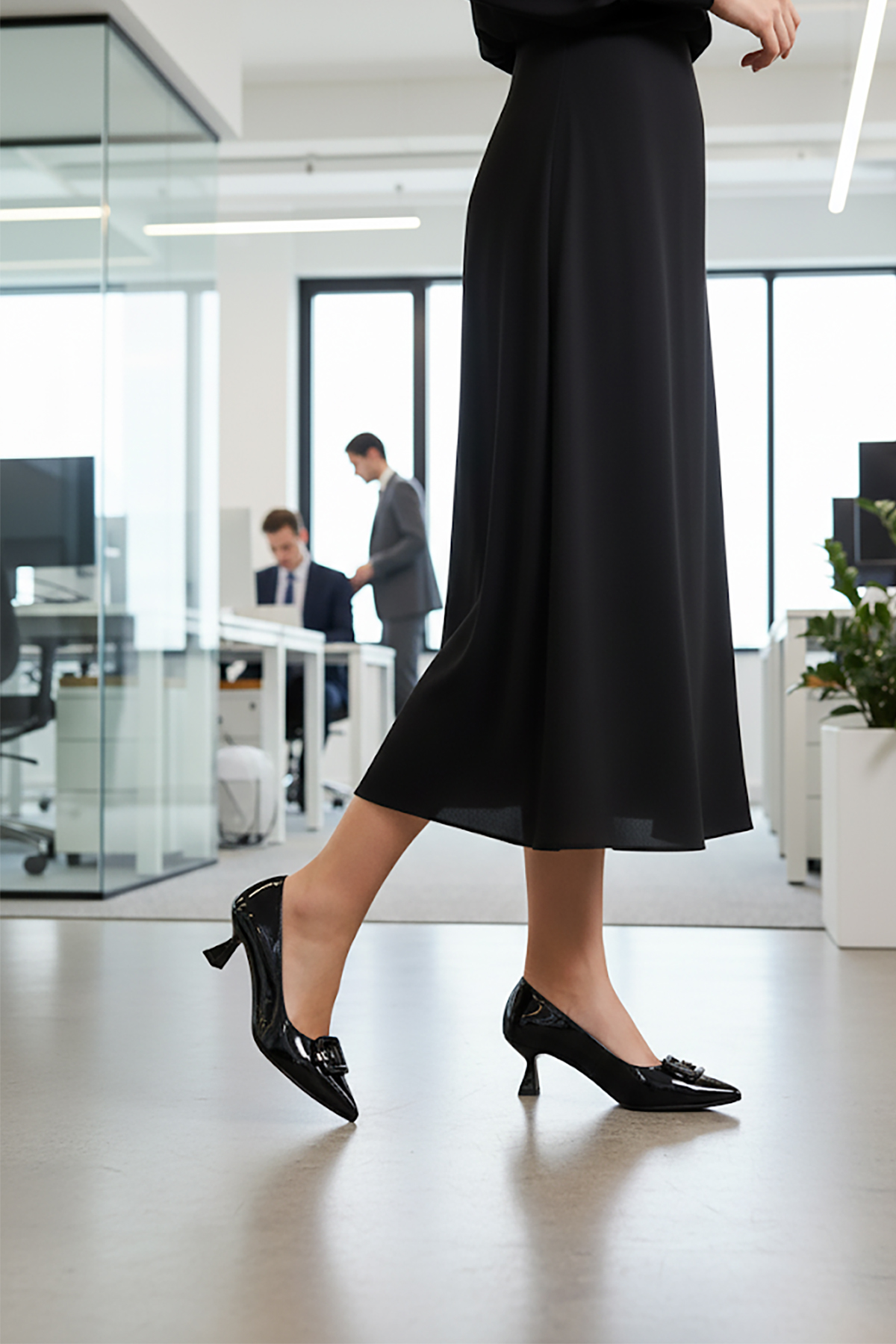 Ayakmod Ayakmod 357189 Z Siyah Kırışık Rugan Kadın Topuklu Ayakkabı Kadın Klasik Ayakkabı Flo'da! Siyah - 2. görsel