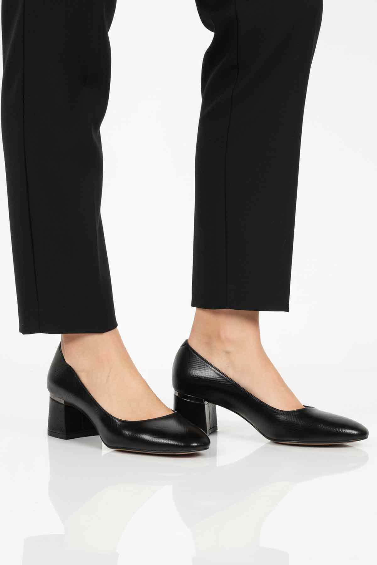 Ayakmod Ayakmod 357184 Z Siyah Yılan Kadın Abiye Ayakkabı Klasik Ayakkabı Ofis Ayakkabısı Flo'da! Siyah - 3. görsel