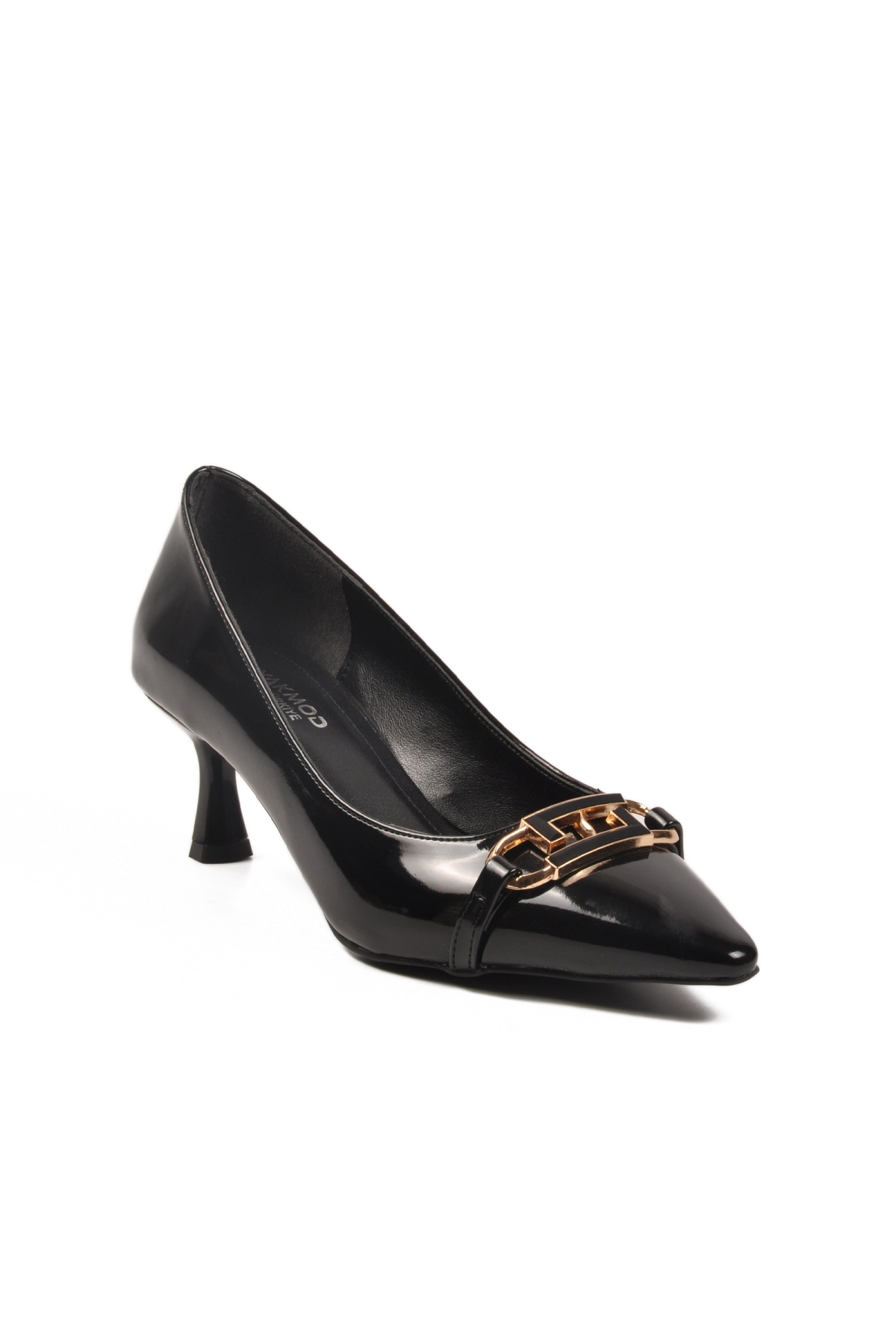 Ayakmod Ayakmod 695029 Z Siyah Rugan Kadın Tokalı Stiletto Kadın Topuklu Ayakkabı Flo'da! Siyah - 4. görsel