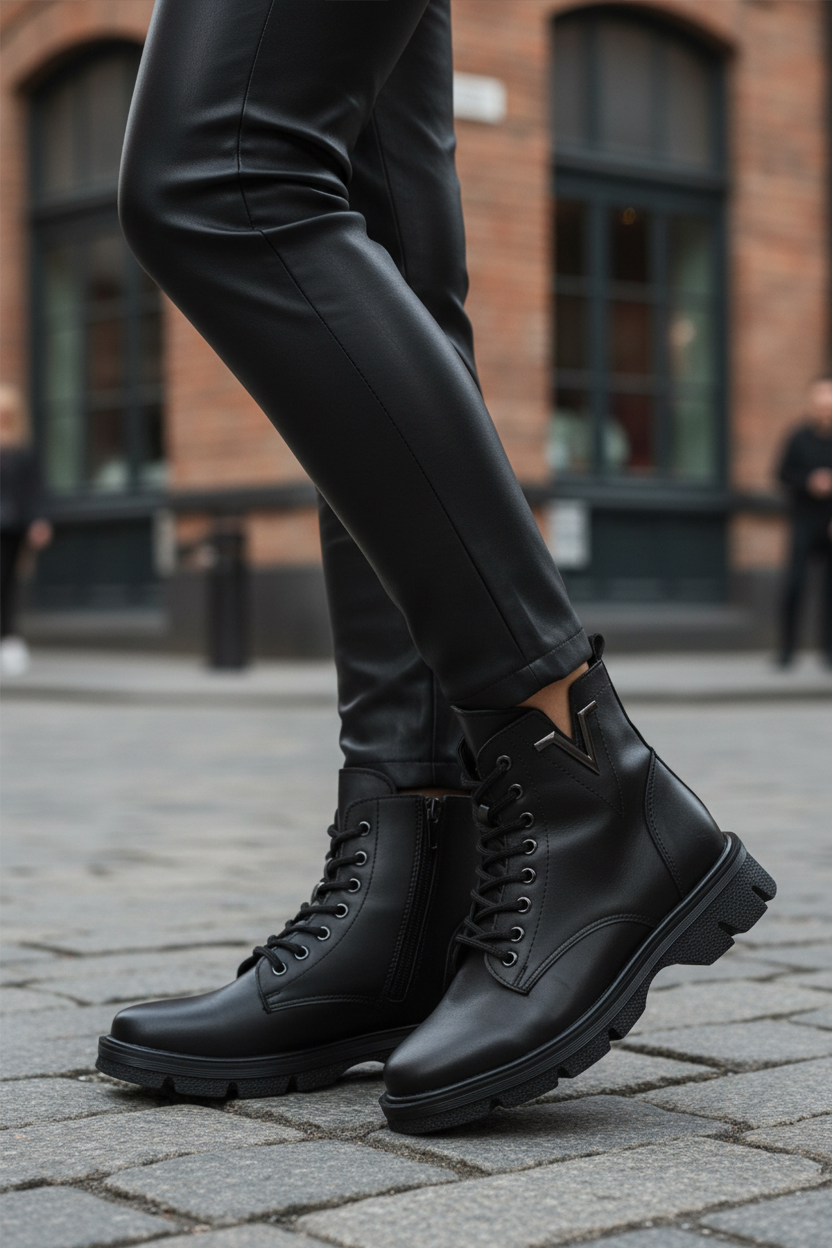 Ayakmod Ayakmod 351071 Z Siyah Cilt Kadın Bot Flo'da! Siyah - 2. görsel