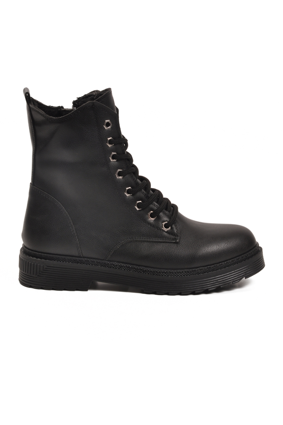 Ayakmod Ayakmod 525383 Z Siyah Cilt Kadın Bot Flo'da! Siyah - 4. görsel