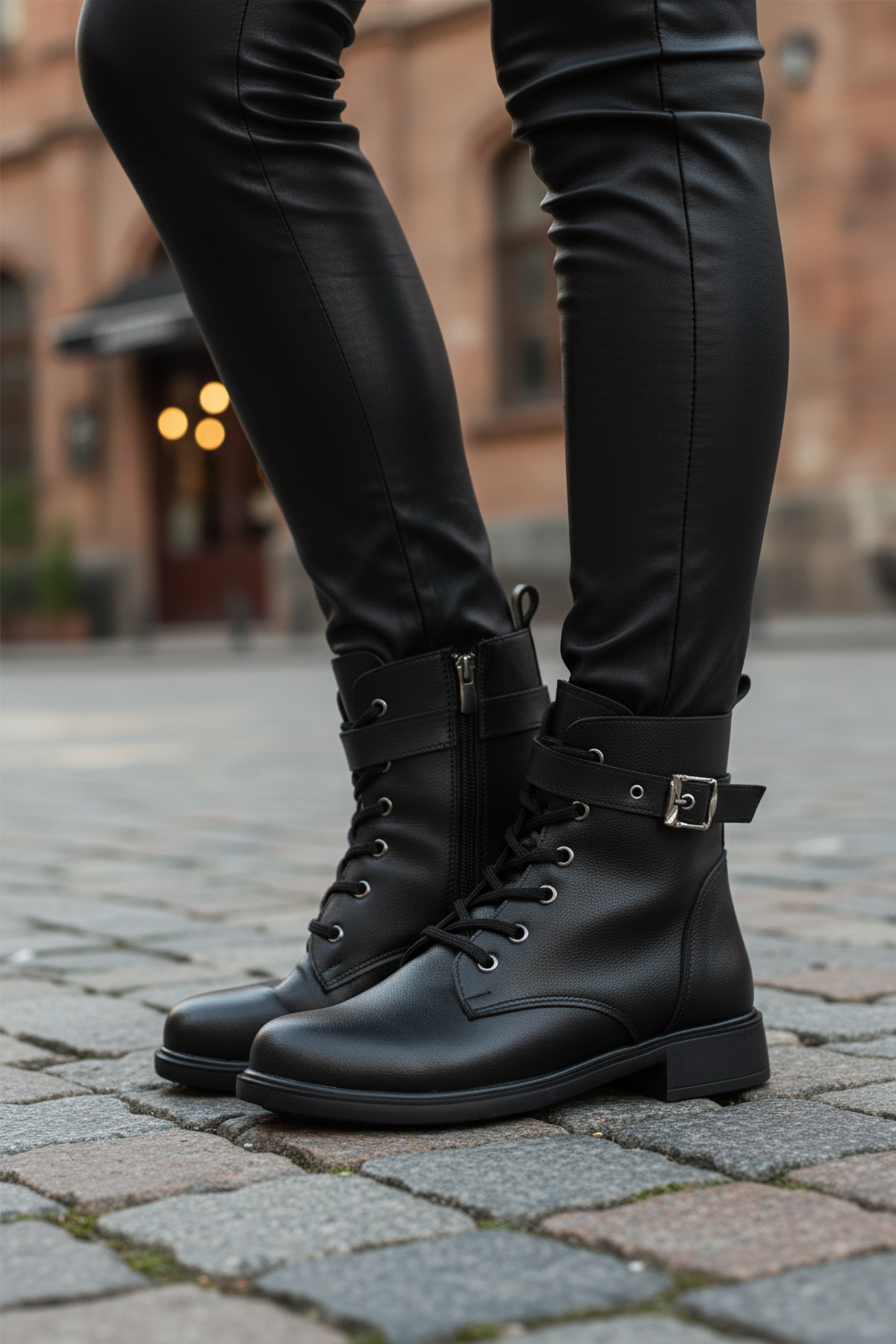 Ayakmod Ayakmod 209151 Z Soğuğa Dirençli Polarlı Tokalı Siyah Cilt Kadın Bot Flo'da! Siyah - 2. görsel