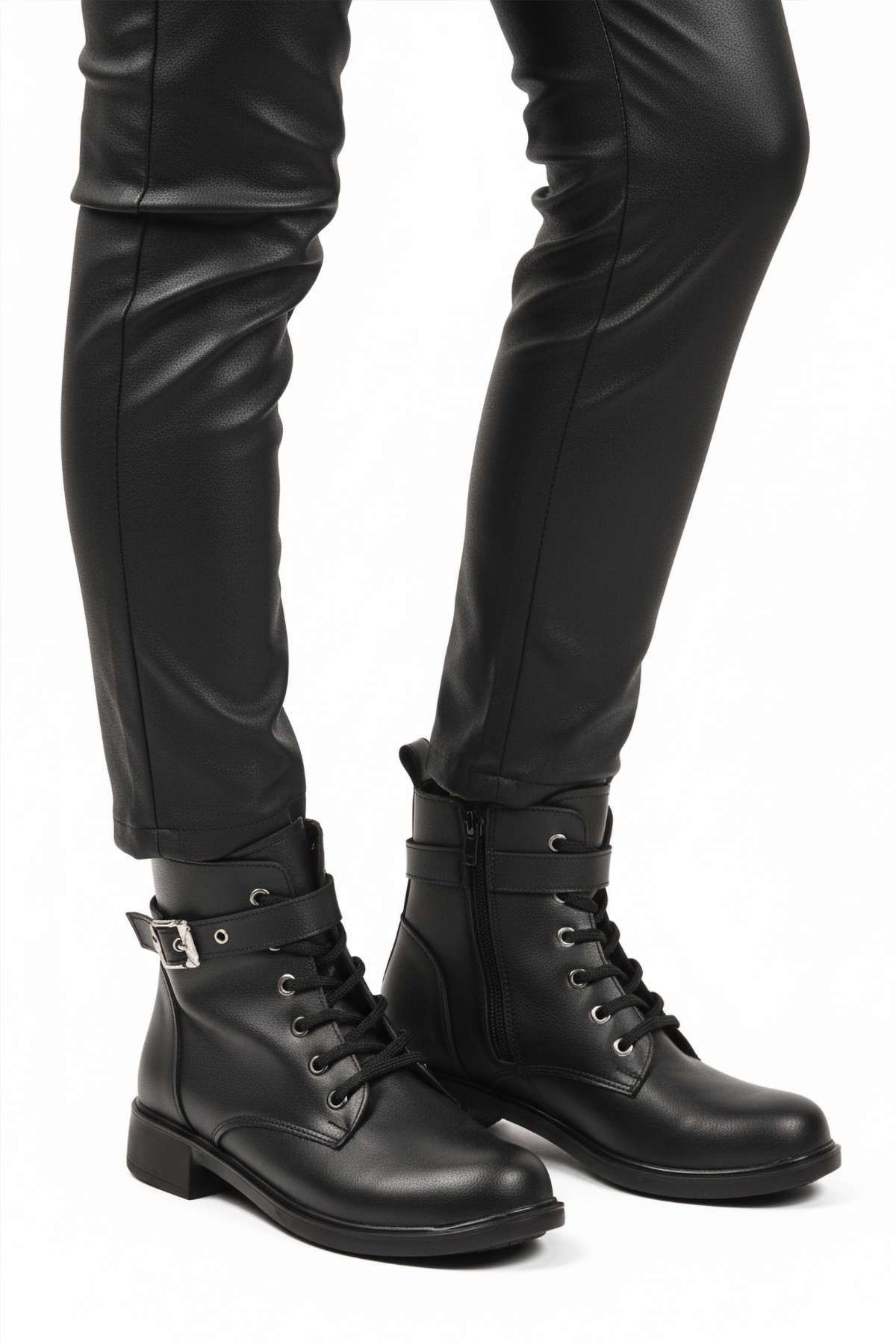 Ayakmod Ayakmod 209151 Z Soğuğa Dirençli Polarlı Tokalı Siyah Cilt Kadın Bot Flo'da! Siyah - 3. görsel