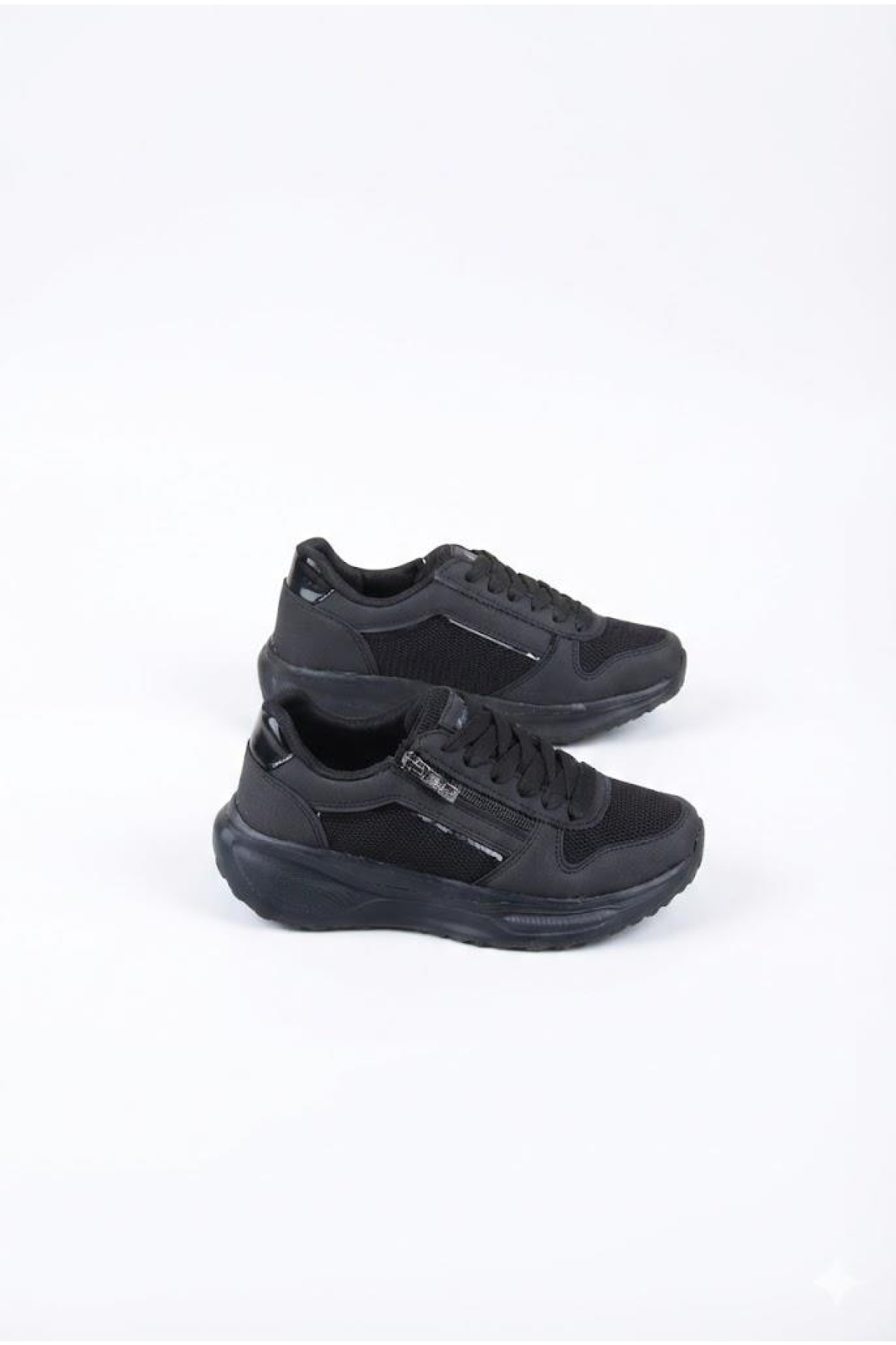 Fort Fort Siyah 0605 Sea Rahat Fermuarlı Bağçıklı Kalın Taban Kadın Spor Ayakkabı Flo'da! Siyah - 8. görsel
