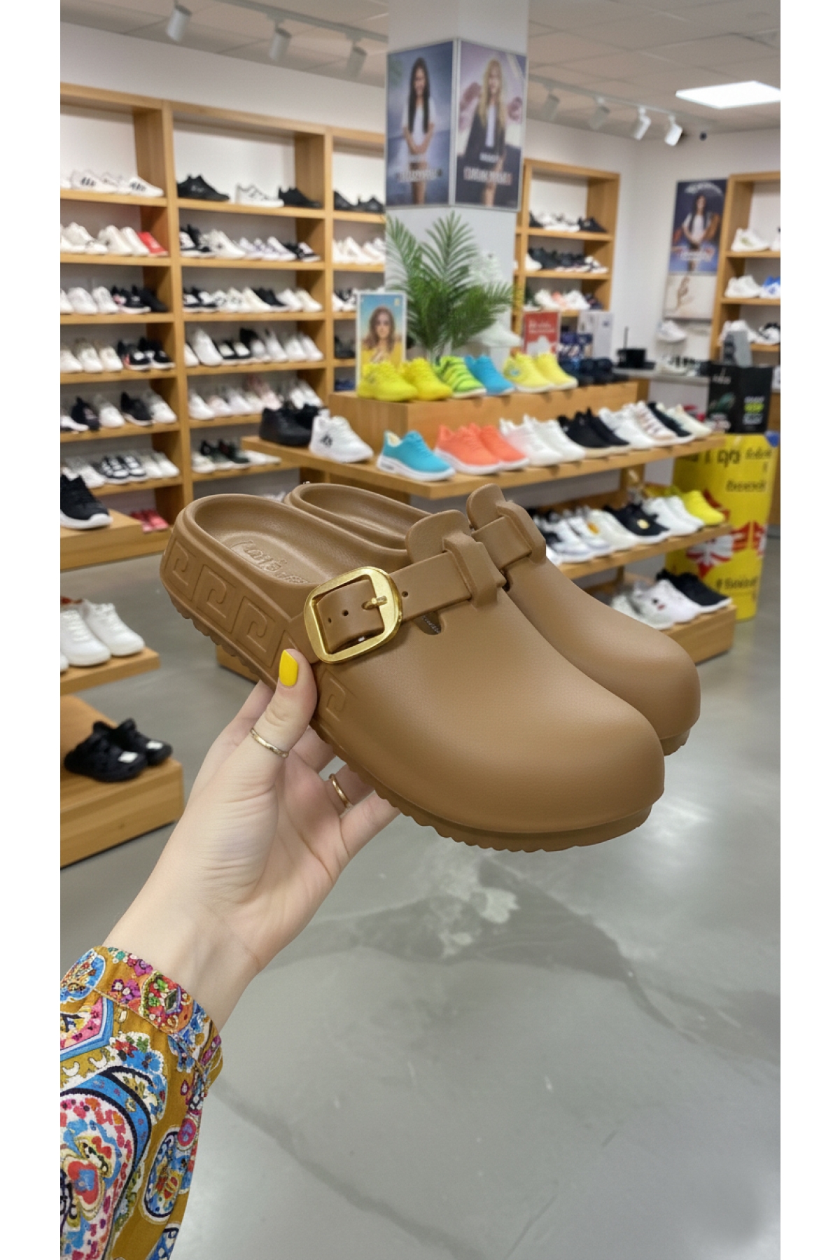 Vojo Vojo Lov Tokalı Ortopedik Yumuşak Hafif Taban Kadın Terlik Flo'da! Taba - 4. görsel