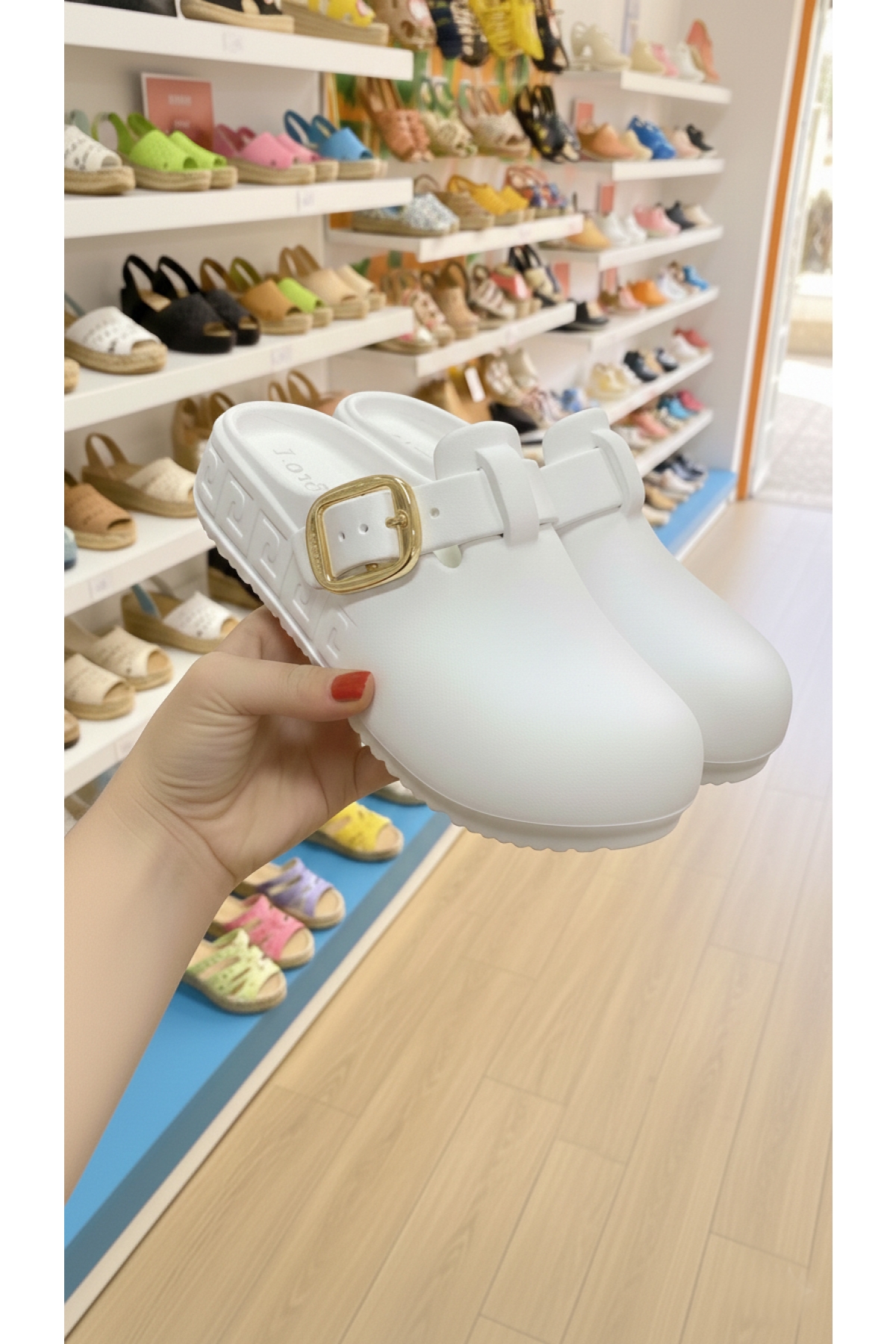 Vojo Vojo Beyaz Lov Tokalı Ortopedik Yumuşak Hafif Taban Kadın Terlik Flo'da! Beyaz - 4. görsel