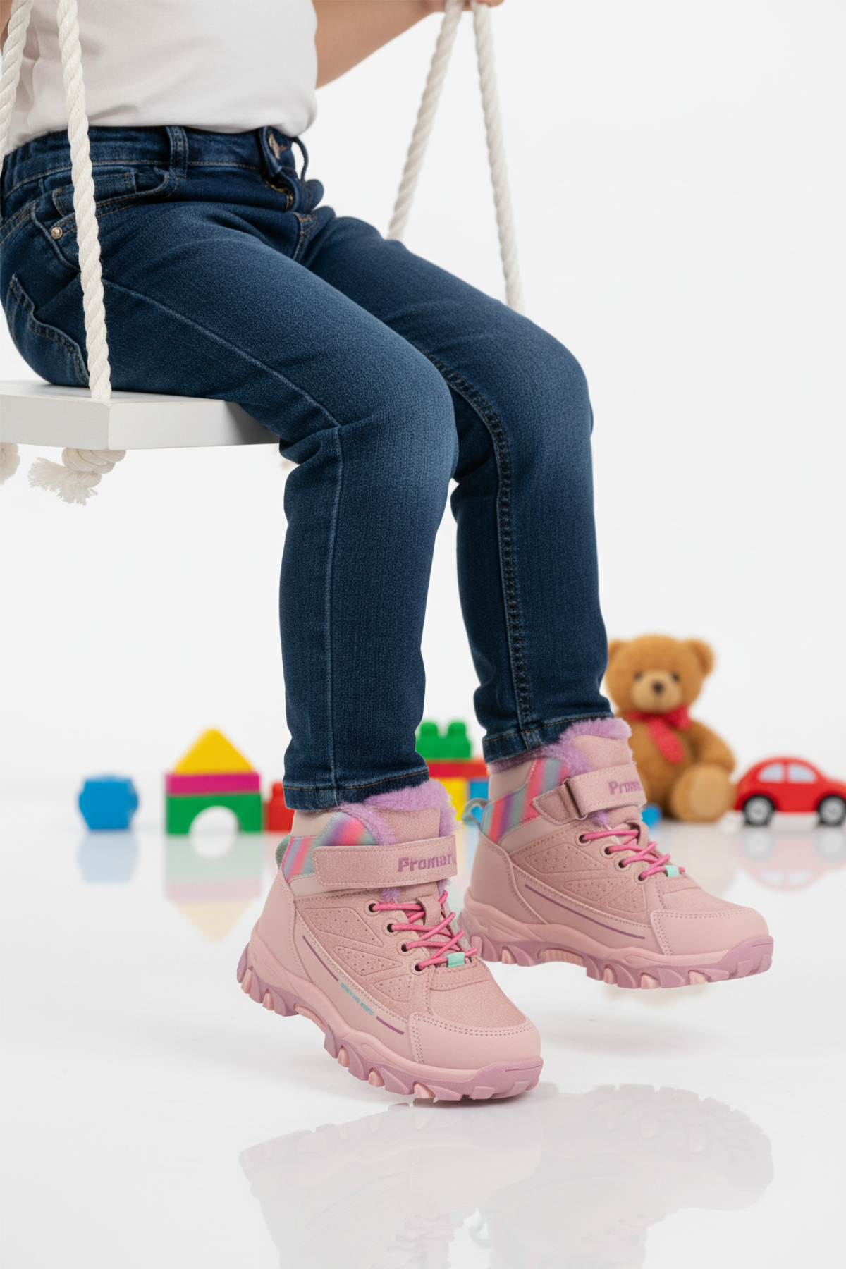 Promax Promax 2082 Cırtlı Kürklü Kaymaz Pembe Kız Çocuk Bot Flo'da! Pembe - 3. görsel