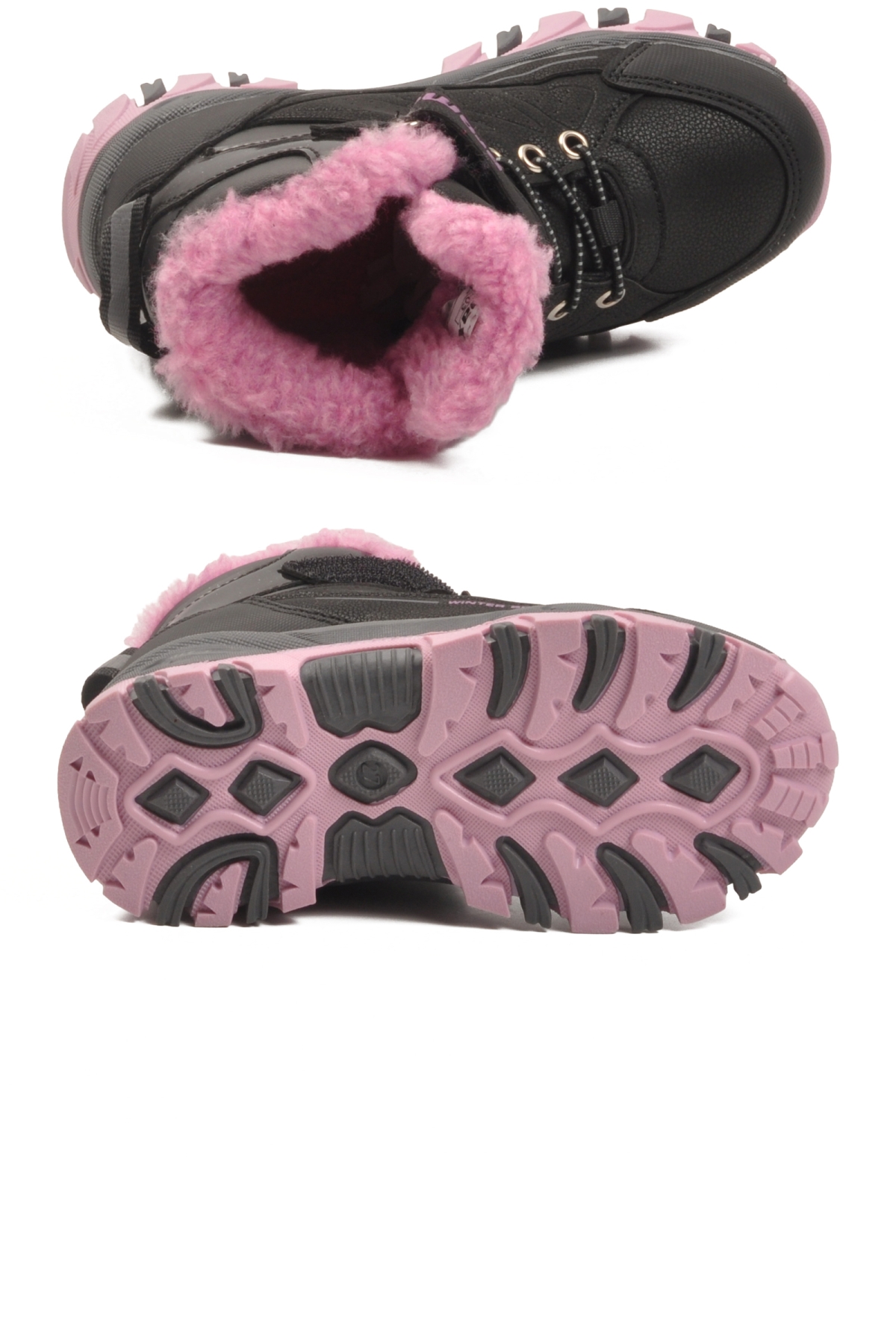 Promax Promax 2082 Cırtlı Kürklü Kaymaz Siyah-Pembe Kız Çocuk Bot Flo'da! Siyah - 6. görsel