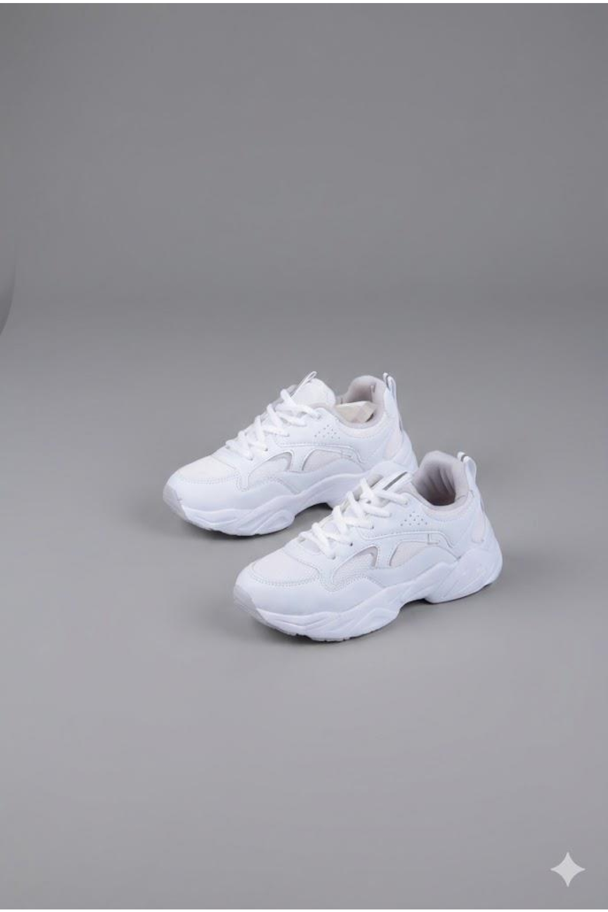 Fort Fort Beyaz 2107 LMB Rahat Hafif Kalın Taban Sneaker Kadın Spor Ayakkabı Flo'da! Beyaz - 9. görsel