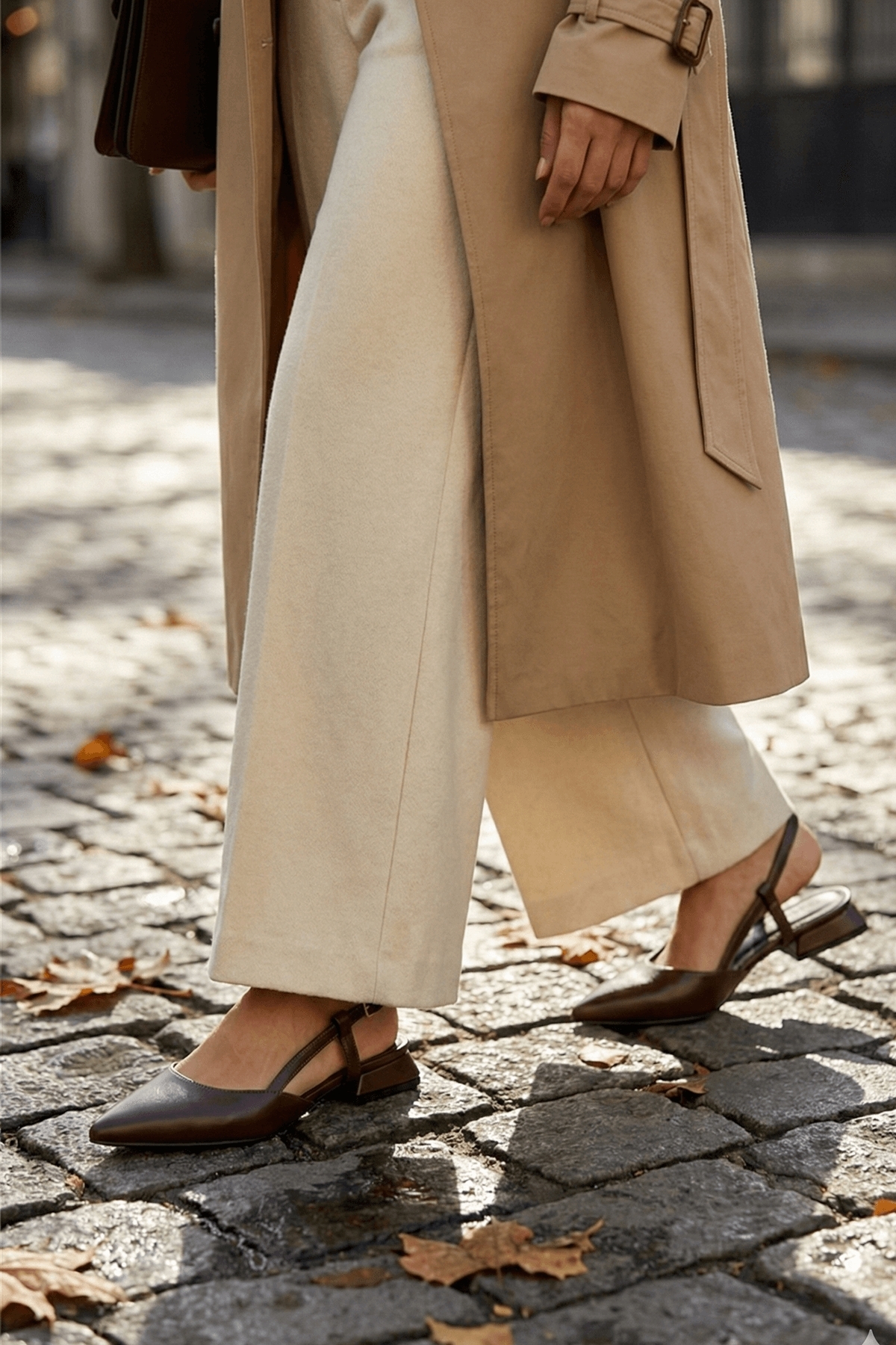 Divolya Divolya Felina Kahverengi Kırışık ( 3 cm Topuklu ) Sivri Burun Topuklu Ayakkabı Flo'da! Kahverengi - 3. görsel