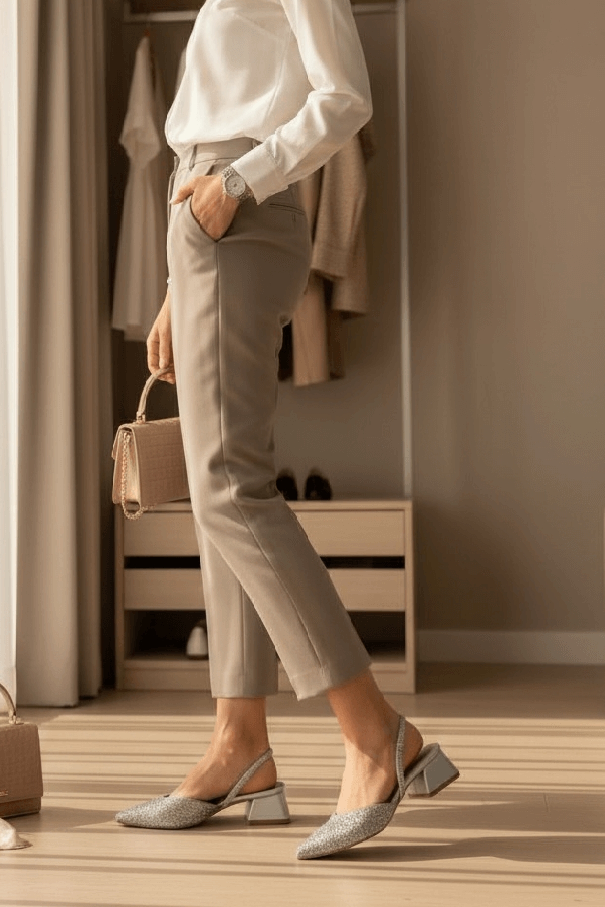 Divolya Divolya Taylor Gümüş Taşlı Bakılı (4 cm) Sivri Burun Topuklu Ayakkabı Flo'da! Gümüş - 4. görsel