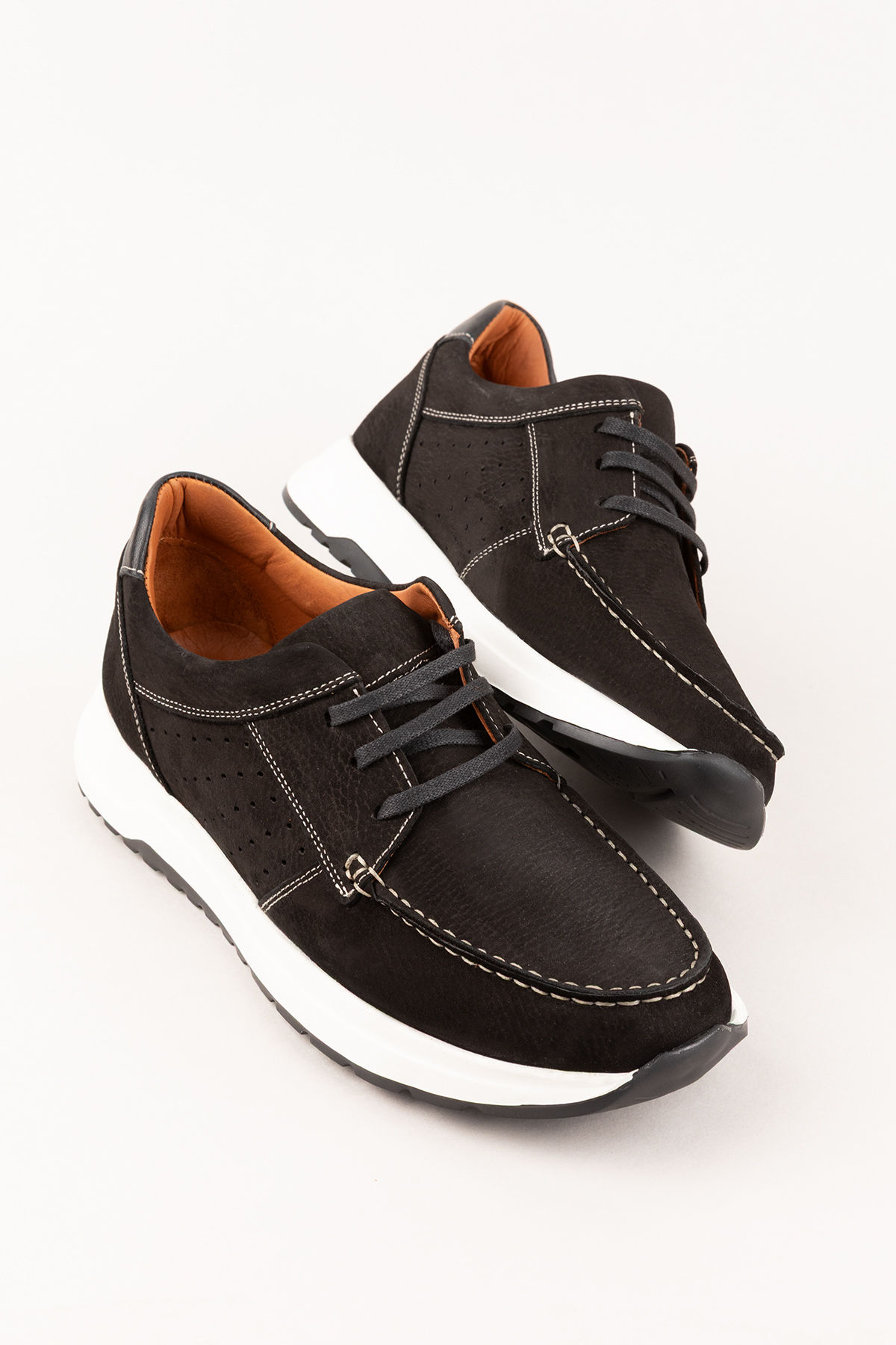 Gondol Kundura Siyah Gondol Kundura Gondol İçi Dışı Hakiki Deri Günlük Rahat Hafif Ayakkabı src.455