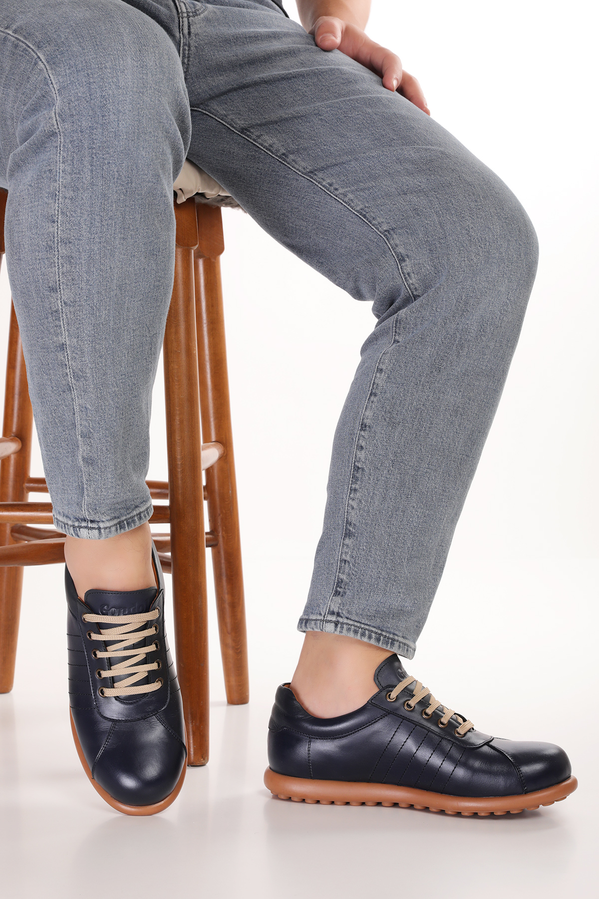 Gondol Kundura Lacivert Gondol Kundura Gondol İçi Dışı Hakiki Deri Günlük Rahat Casual Ayakkabı Pelotaz