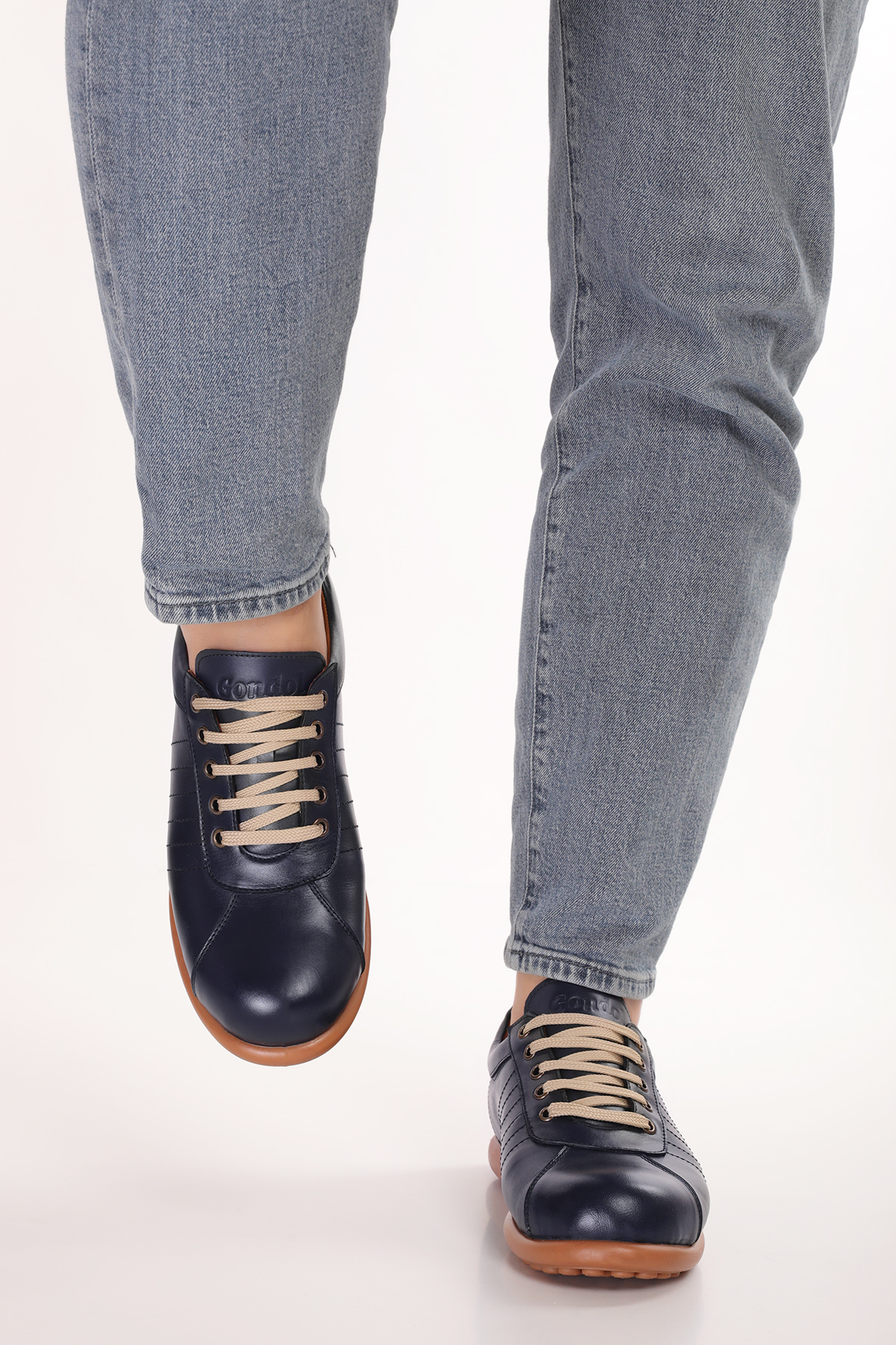 Gondol Kundura Lacivert Gondol Kundura Gondol İçi Dışı Hakiki Deri Günlük Rahat Casual Ayakkabı Pelotaz