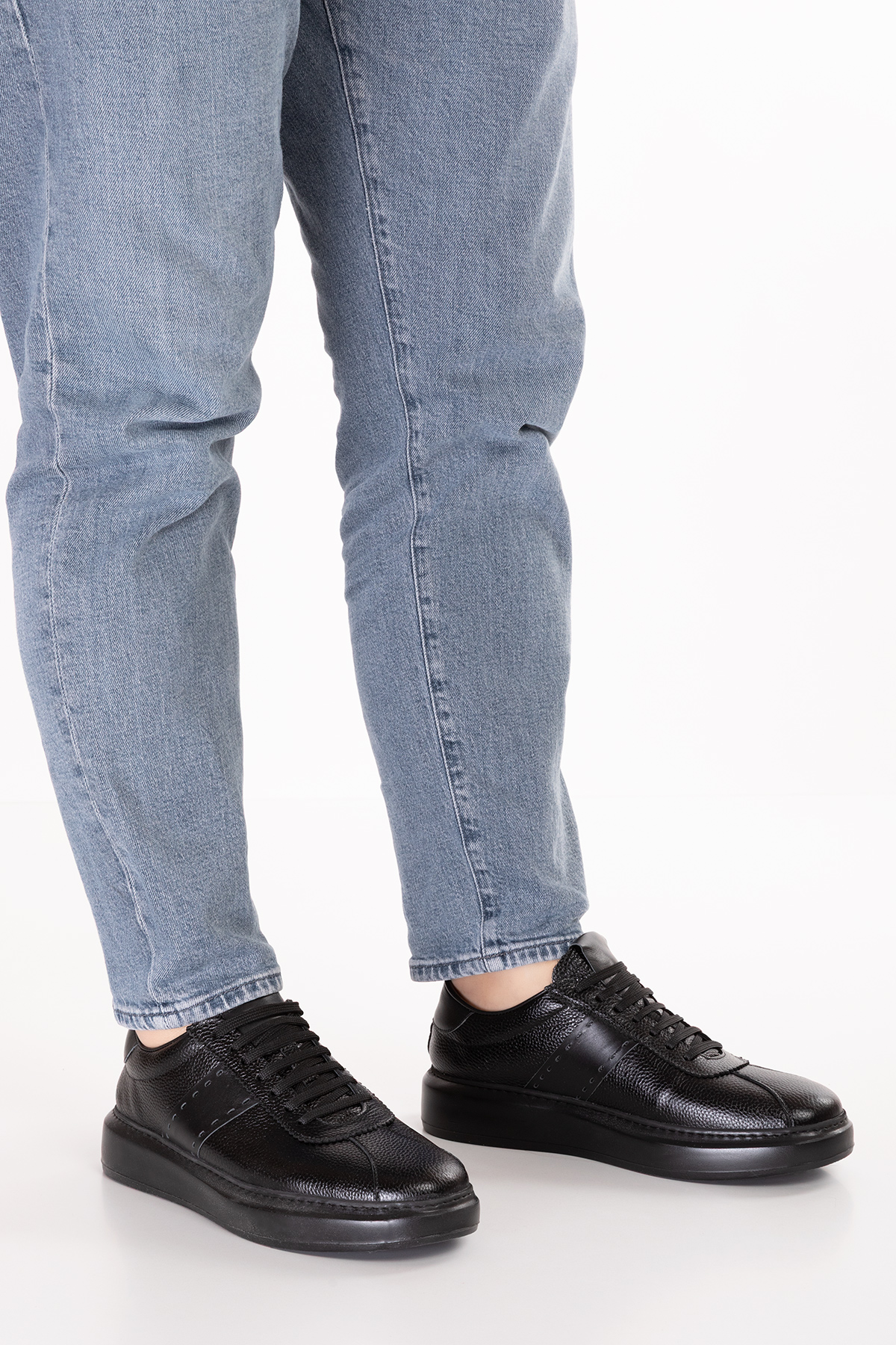 Gondol Kundura Siyah Gondol Kundura Gondol İçi Dışı Hakiki Deri Günlük Rahat Ayakkabı mals.348