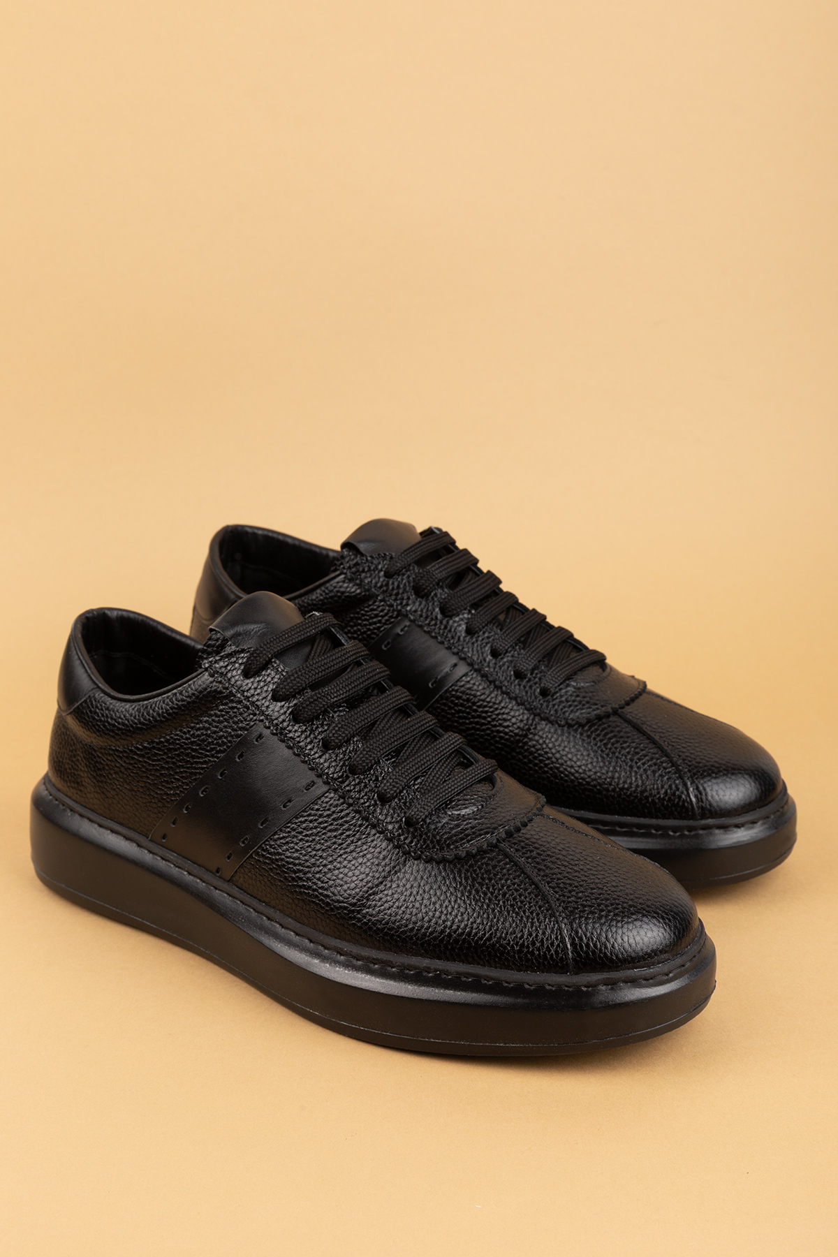 Gondol Kundura Siyah Gondol Kundura Gondol İçi Dışı Hakiki Deri Günlük Rahat Ayakkabı mals.348