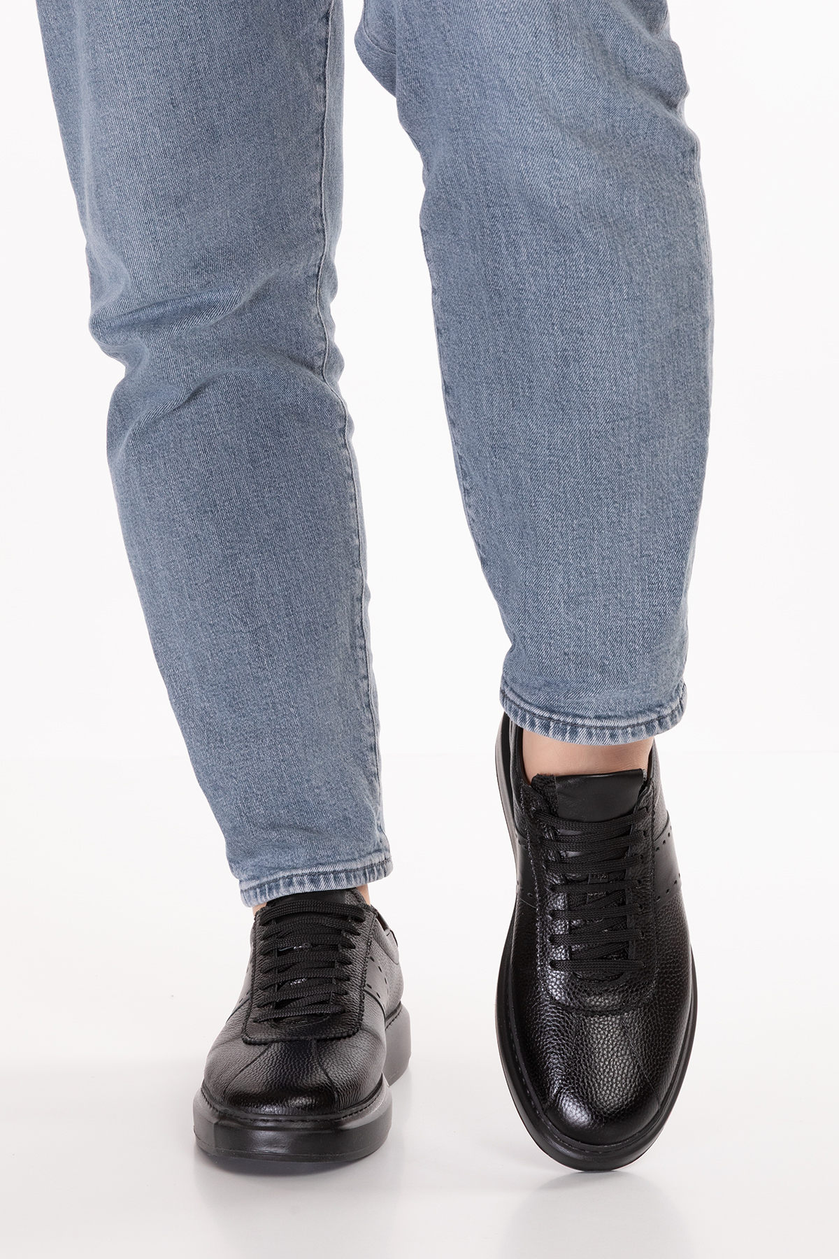 Gondol Kundura Siyah Gondol Kundura Gondol İçi Dışı Hakiki Deri Günlük Rahat Ayakkabı mals.348