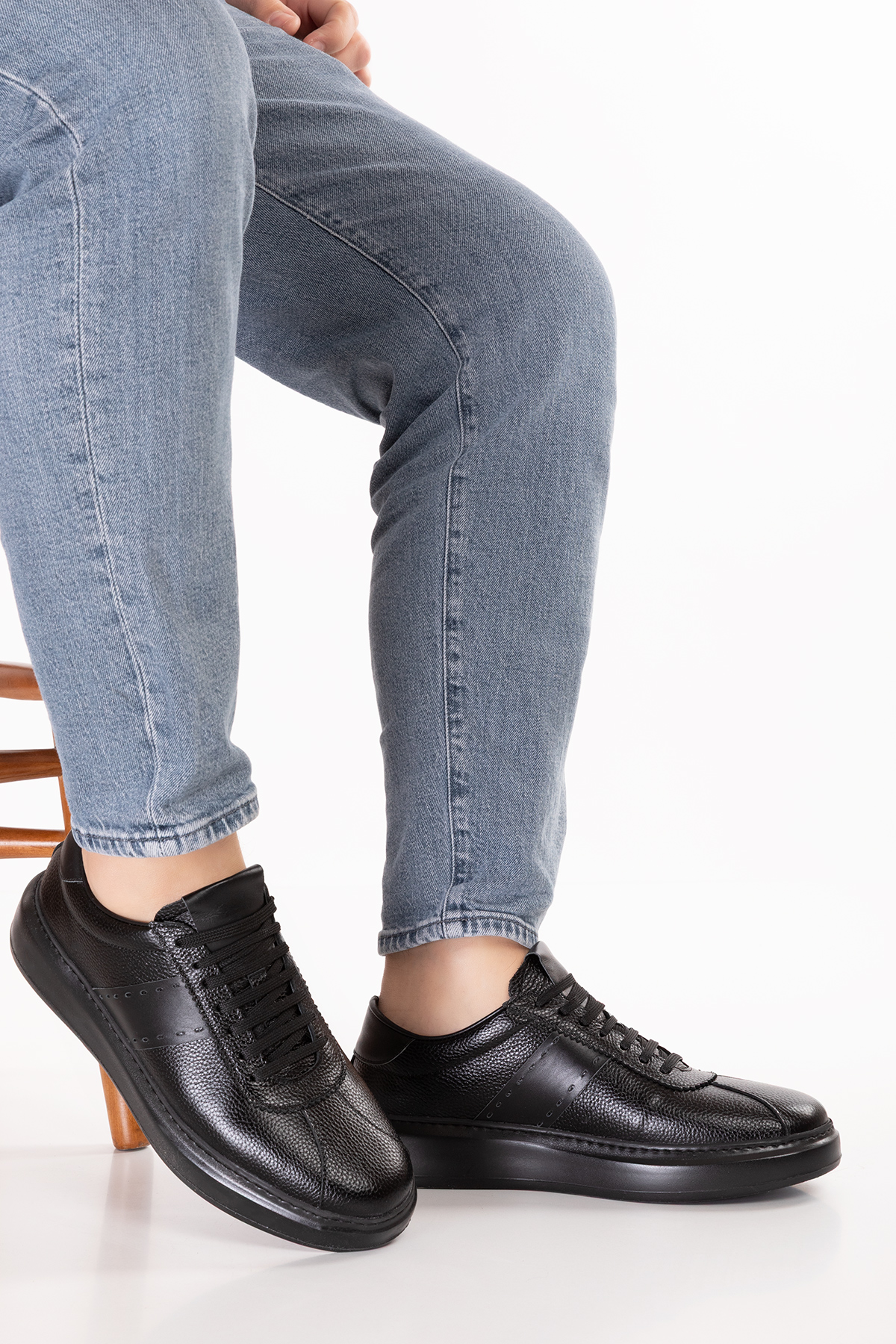 Gondol Kundura Siyah Gondol Kundura Gondol İçi Dışı Hakiki Deri Günlük Rahat Ayakkabı mals.348