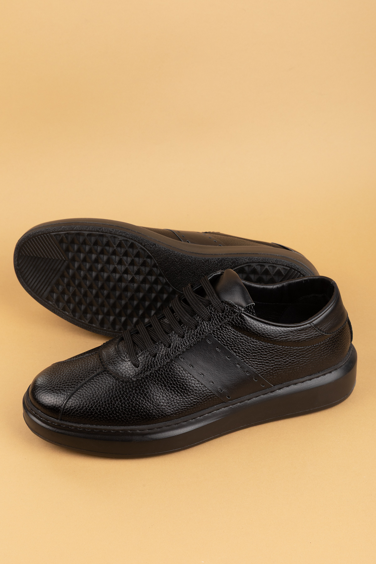 Gondol Kundura Siyah Gondol Kundura Gondol İçi Dışı Hakiki Deri Günlük Rahat Ayakkabı mals.348