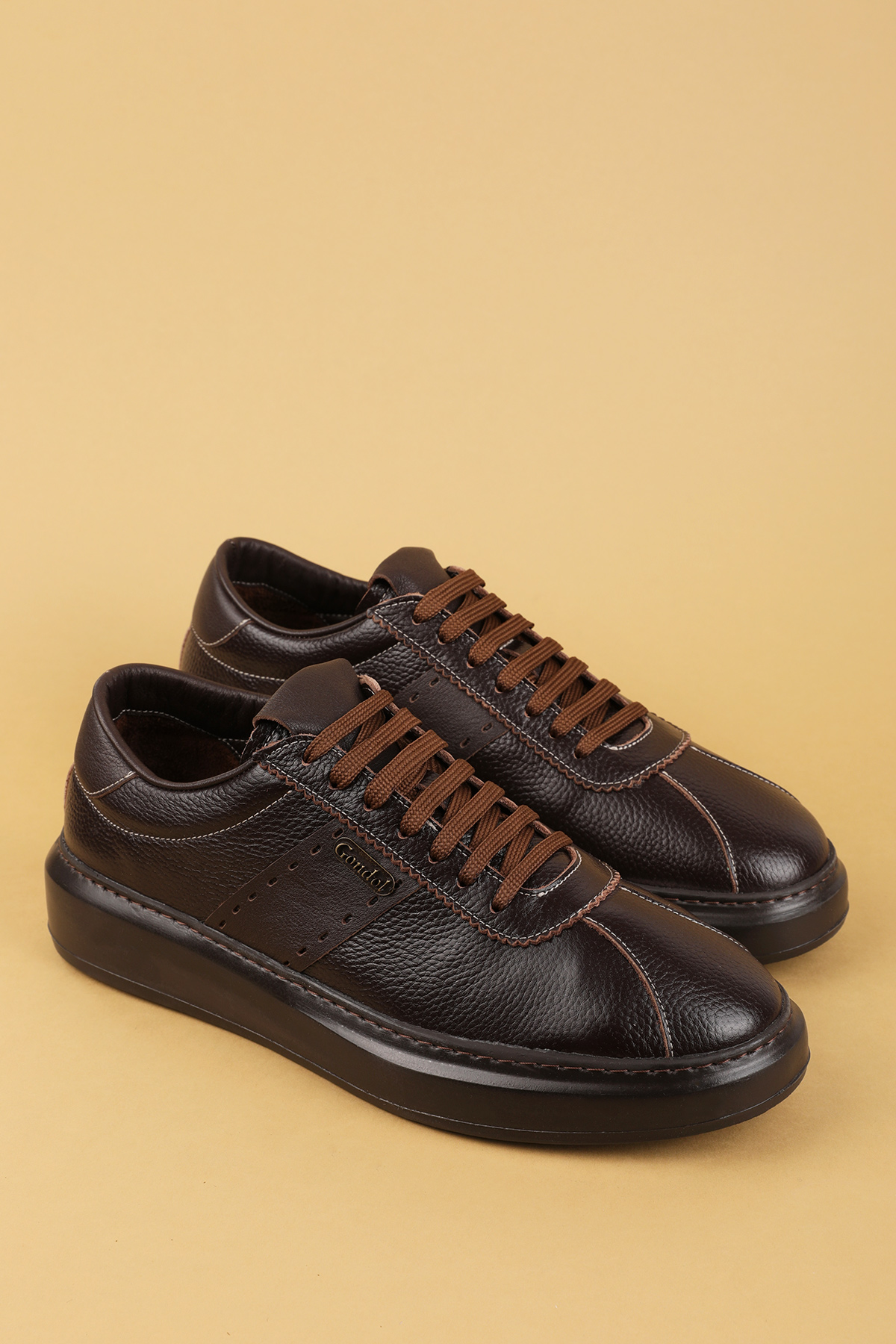 Gondol Kundura Siyah Gondol Kundura Gondol İçi Dışı Hakiki Deri Günlük Rahat Ayakkabı mals.348