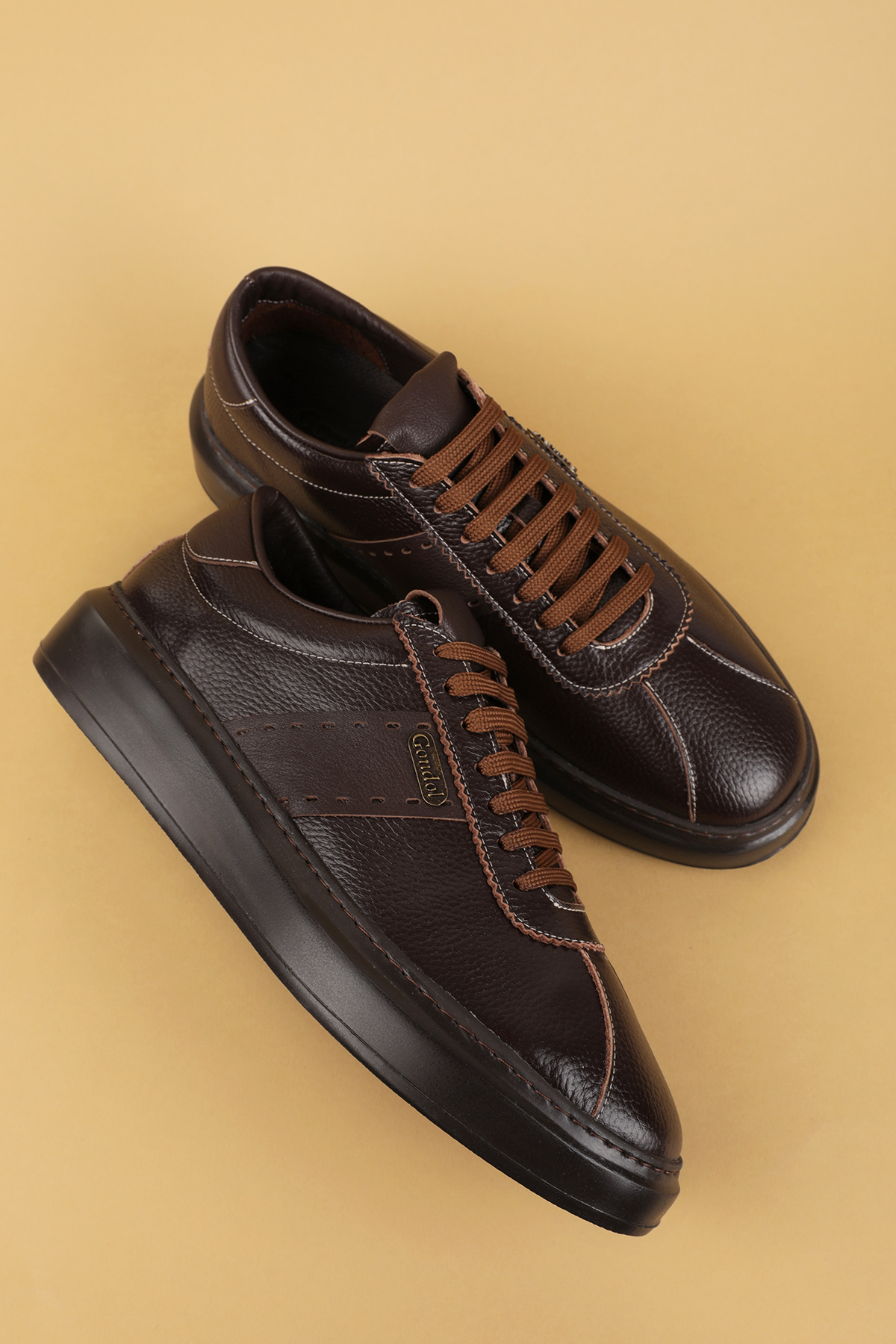 Gondol Kundura Siyah Gondol Kundura Gondol İçi Dışı Hakiki Deri Günlük Rahat Ayakkabı mals.348