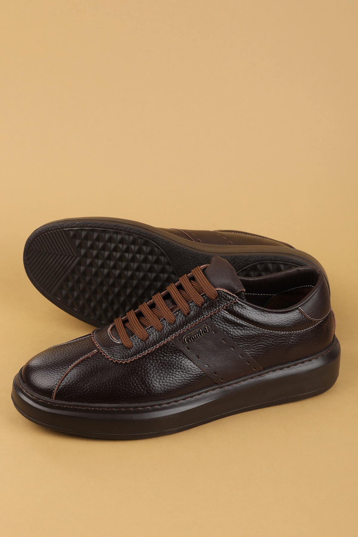 Gondol Kundura Siyah Gondol Kundura Gondol İçi Dışı Hakiki Deri Günlük Rahat Ayakkabı mals.348