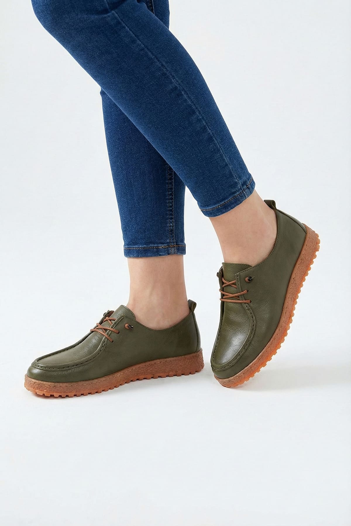 Ayakkabı Fuarı Gri Ayakkabı Fuarı Fuari Elit ASSCL100 Kadın Hakiki Deri Casual