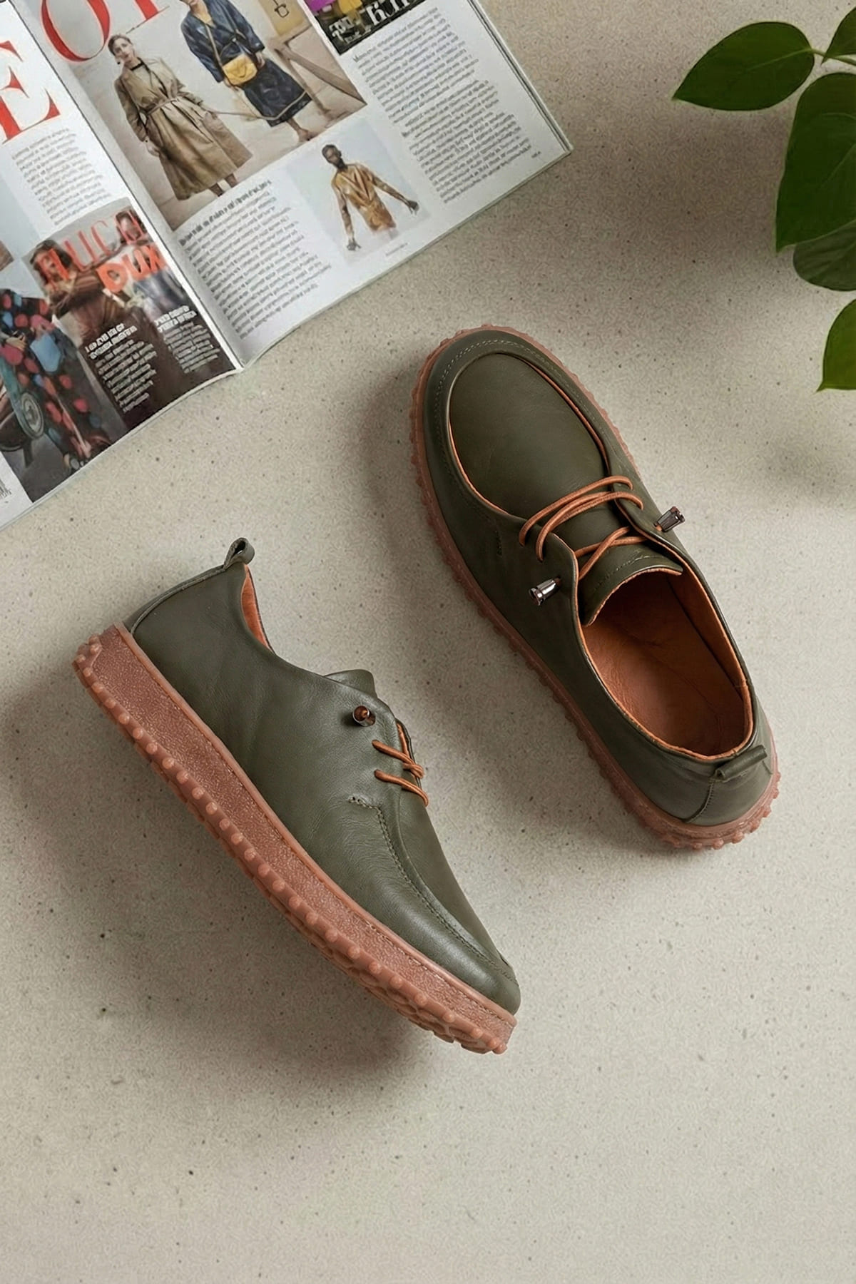 Ayakkabı Fuarı Gri Ayakkabı Fuarı Fuari Elit ASSCL100 Kadın Hakiki Deri Casual