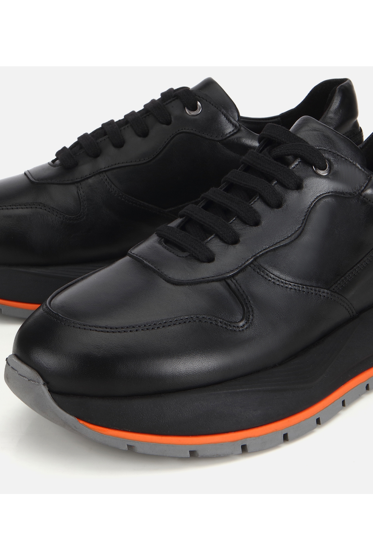 Hotiç Siyah Hotiç Deri Yüksek Erkek Tabanlı Spor Ayakkabı