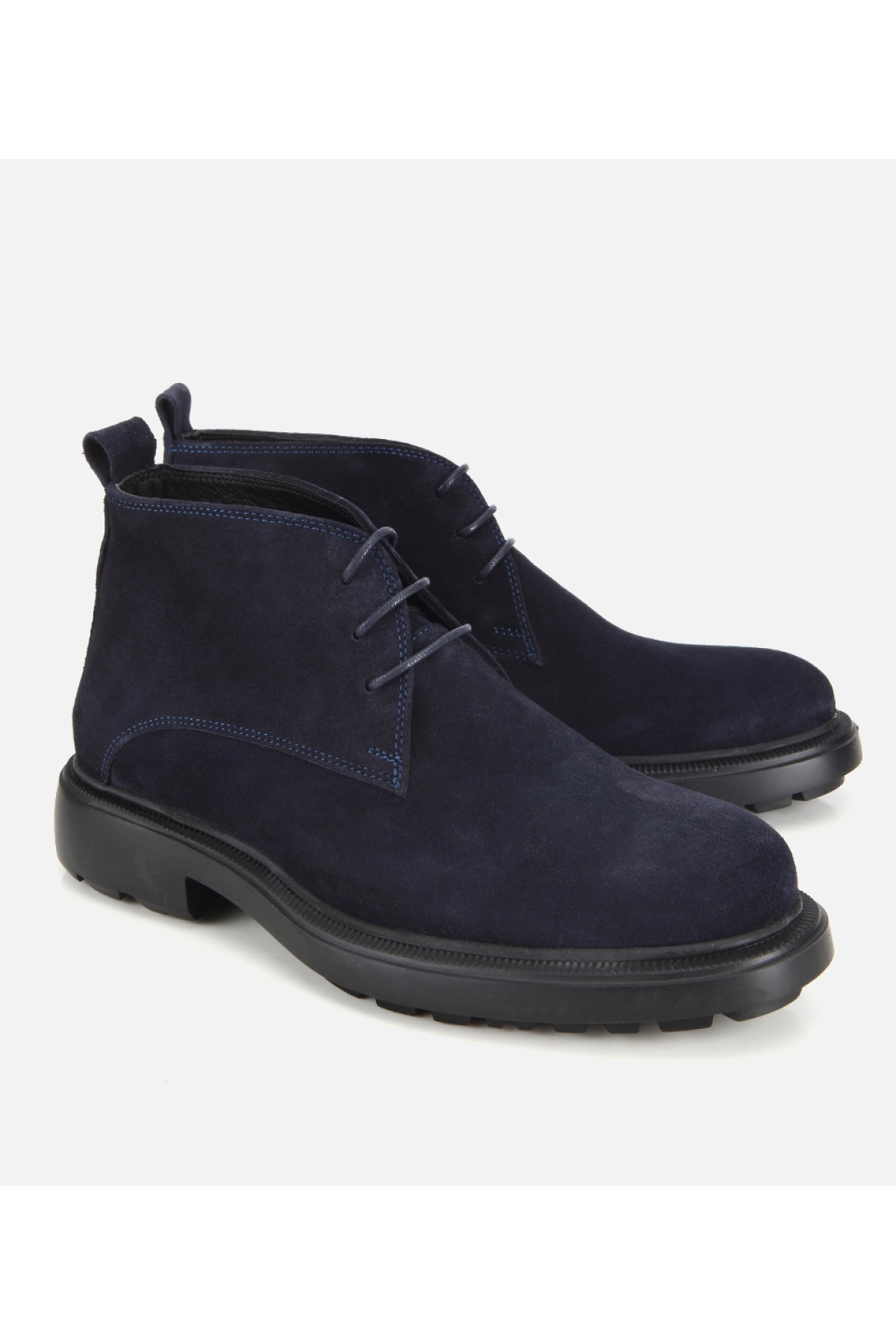 Hotiç Lacivert Hotiç Süet Deri Erkek Bağcık Detaylı Klasik Bot