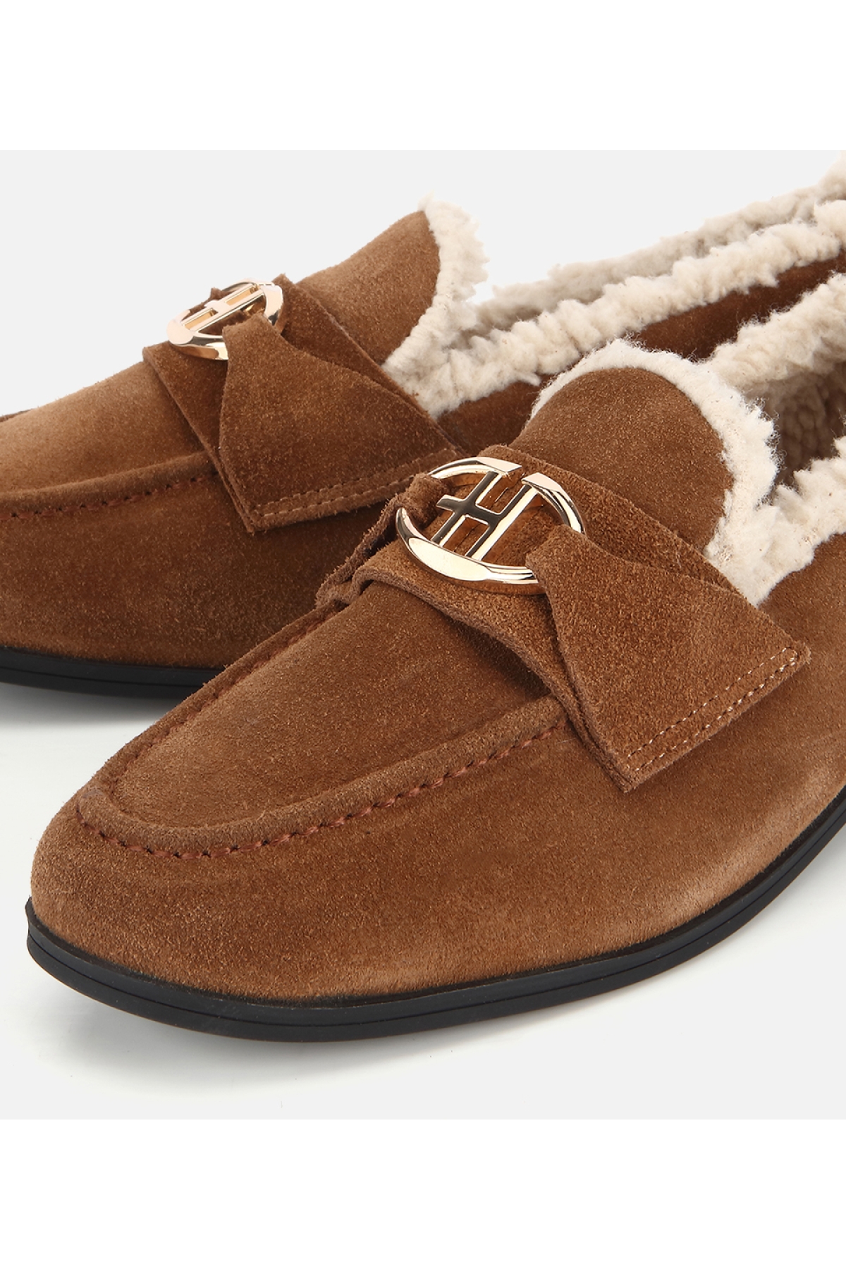 Hotiç Taba Hotiç Hotiç Süet Kadın Deri İçi Kürklü Klasik Loafer